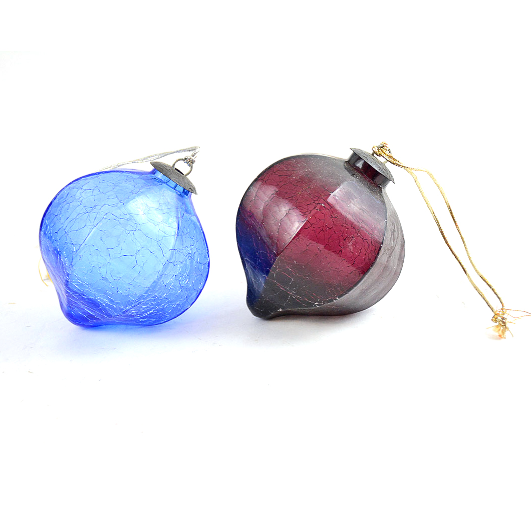 Kugel Midwest Blue and Purple Glass Antique Ornaments