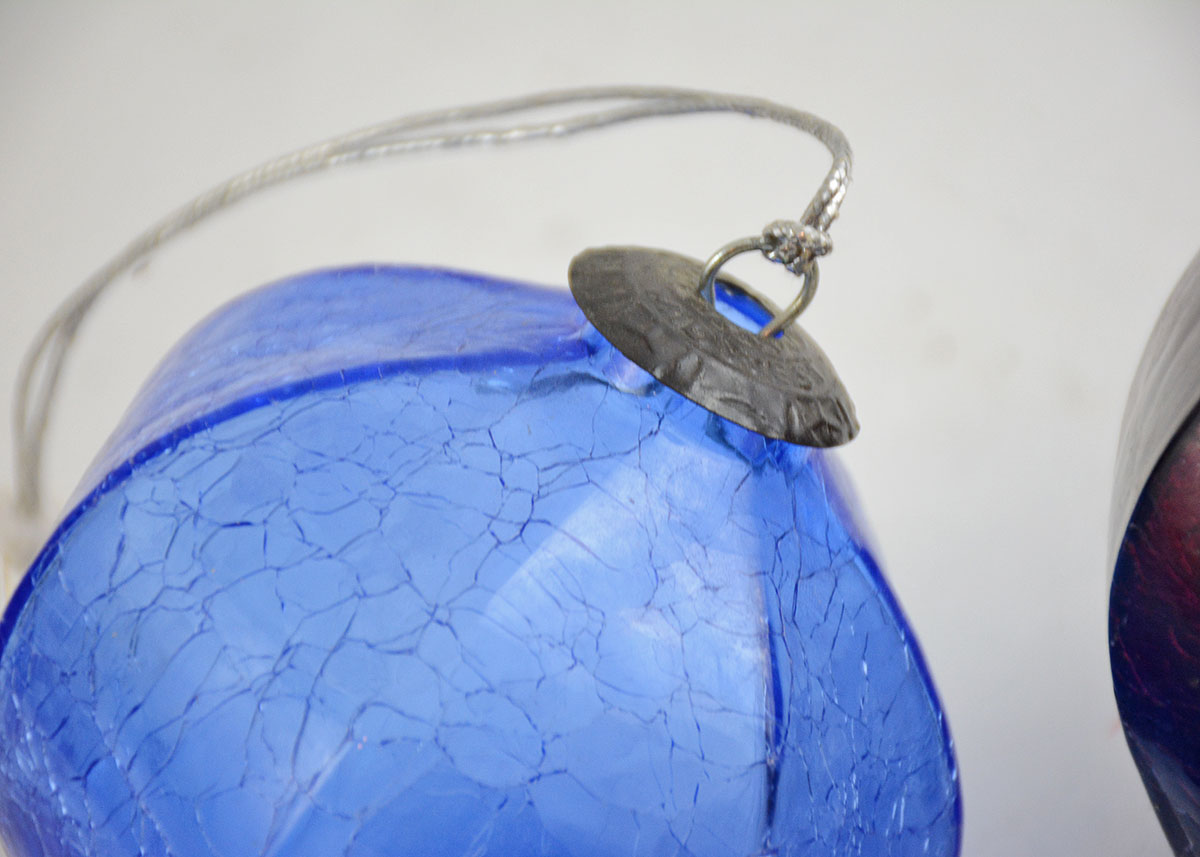 Kugel Midwest Blue and Purple Glass Antique Ornaments