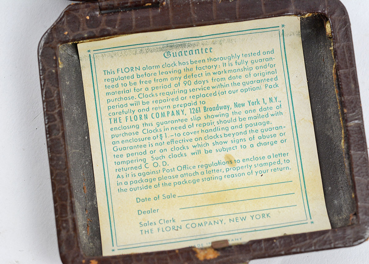 Vintage Florn German Alarm Clock