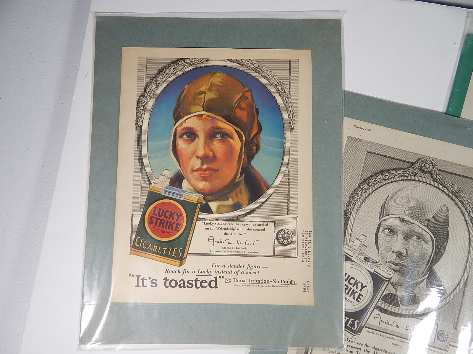 Three Un-Framed Vintage Aviation Themed Advertisements