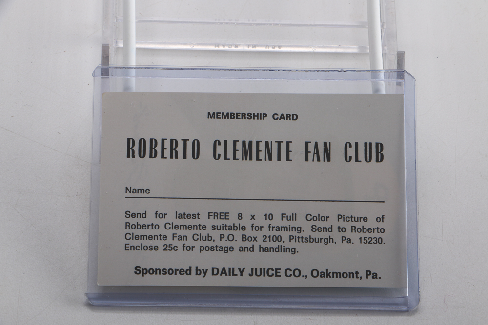 Roberto Clemente Fan Club And Business Card