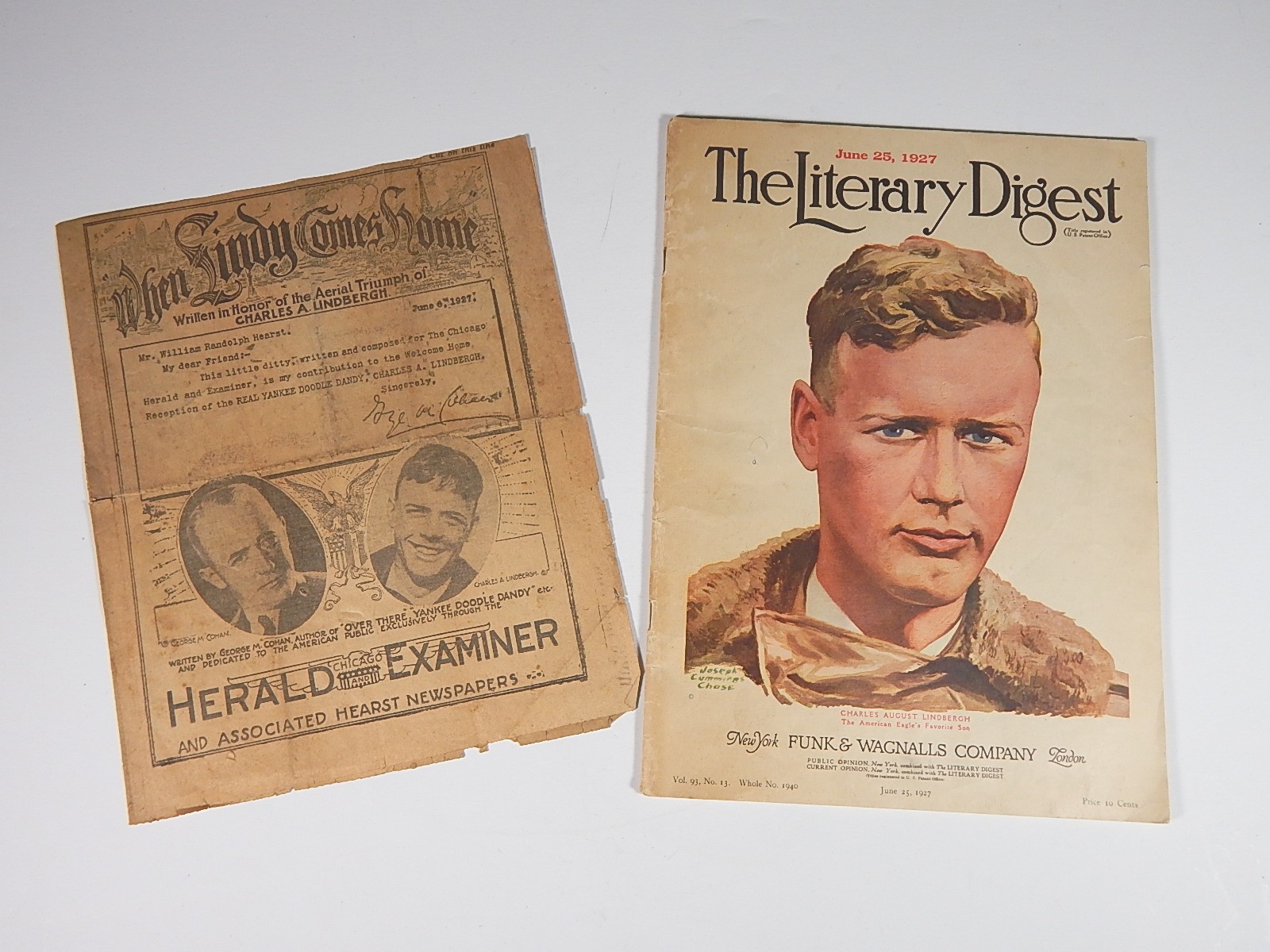 1927 _The Literary Digest_ and _When Lindy Comes Home_ Musical Score