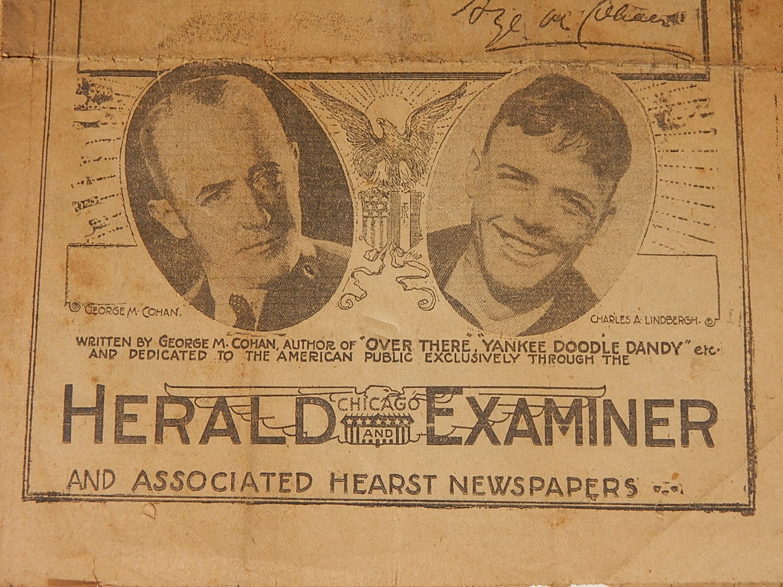 1927 _The Literary Digest_ and _When Lindy Comes Home_ Musical Score