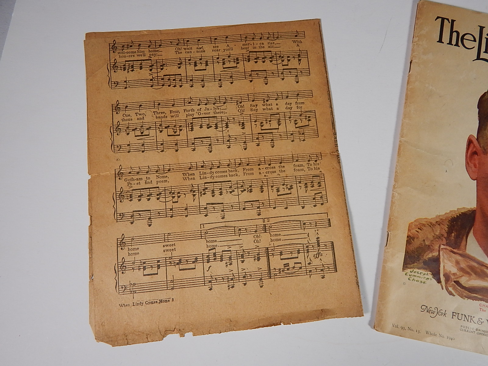 1927 _The Literary Digest_ and _When Lindy Comes Home_ Musical Score