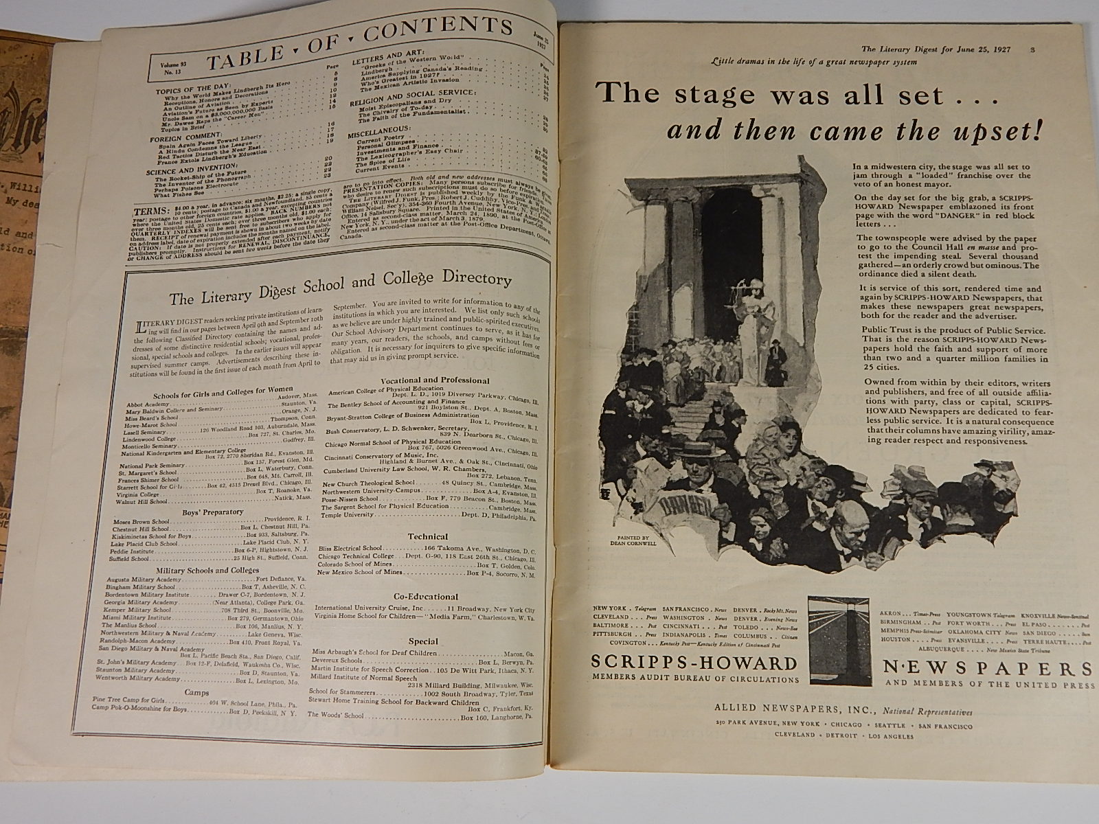 1927 _The Literary Digest_ and _When Lindy Comes Home_ Musical Score