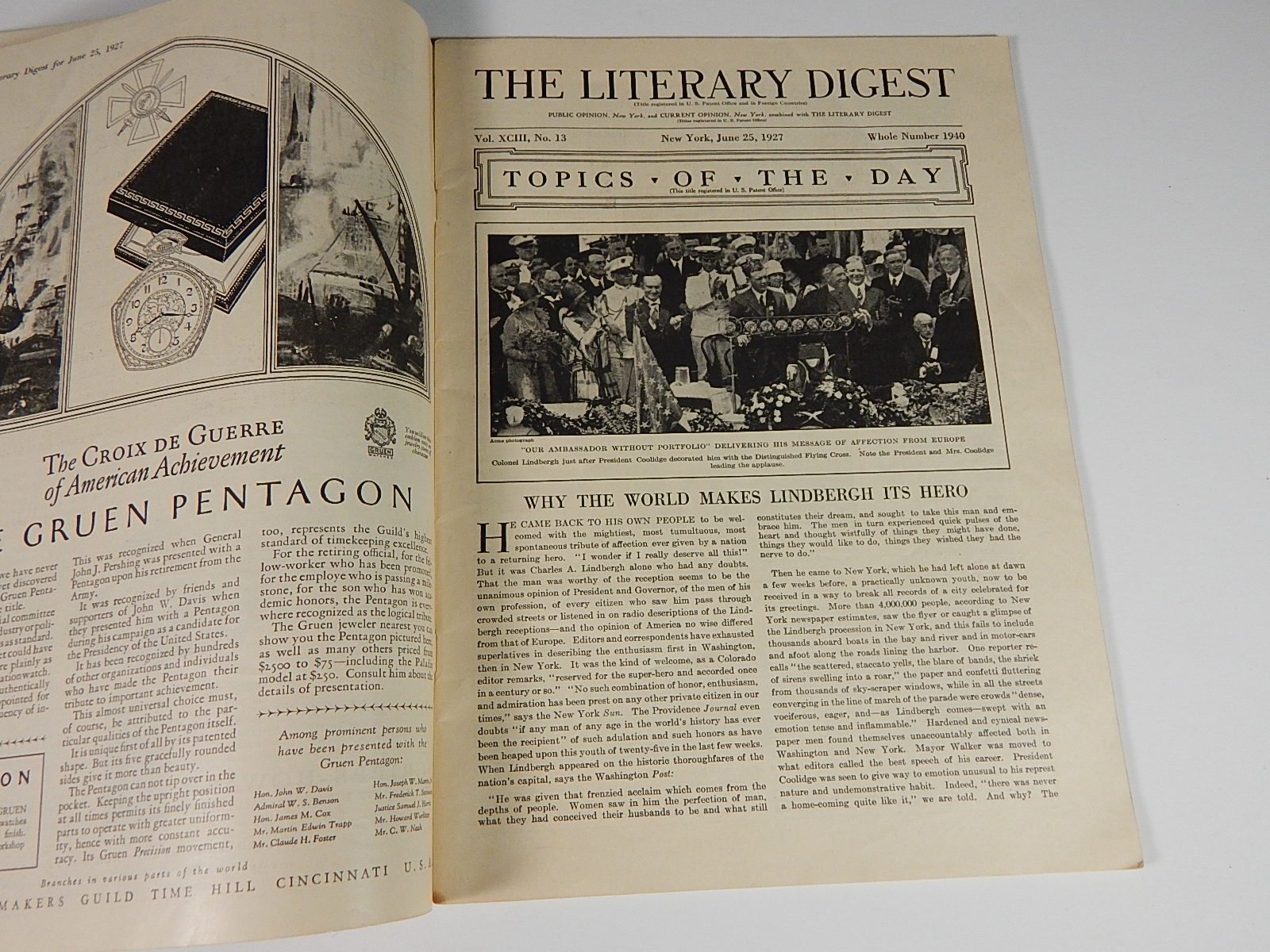 1927 _The Literary Digest_ and _When Lindy Comes Home_ Musical Score