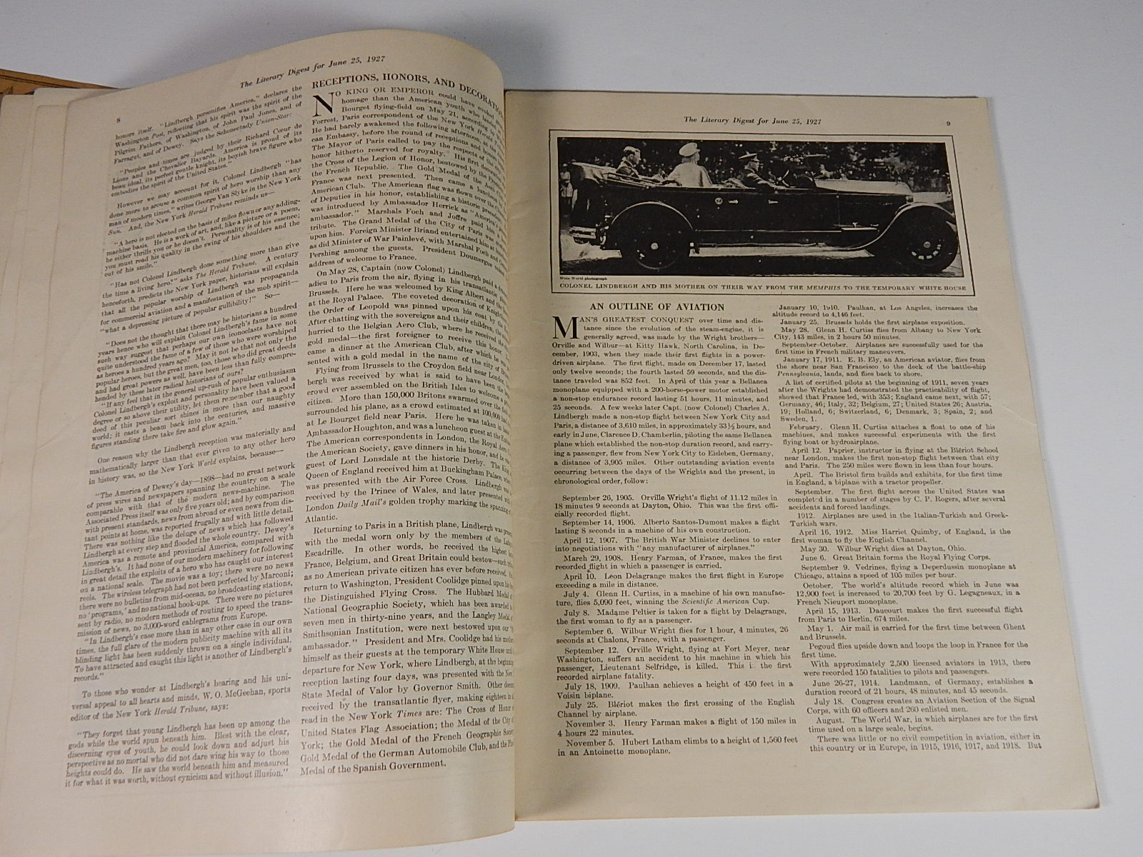 1927 _The Literary Digest_ and _When Lindy Comes Home_ Musical Score
