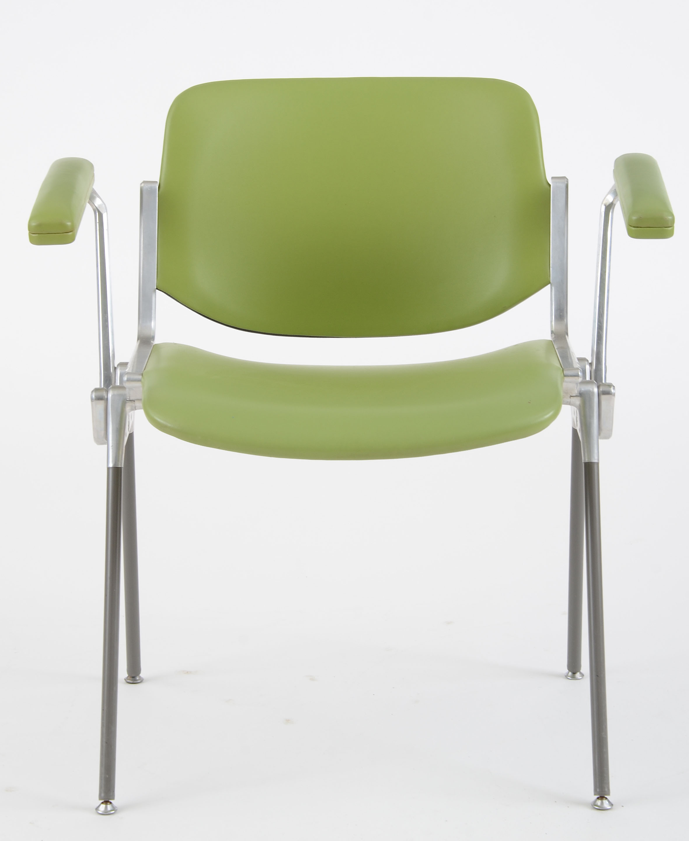 Pair of Mid-Century Italian Cast Aluminum Arm Chairs by Castelli