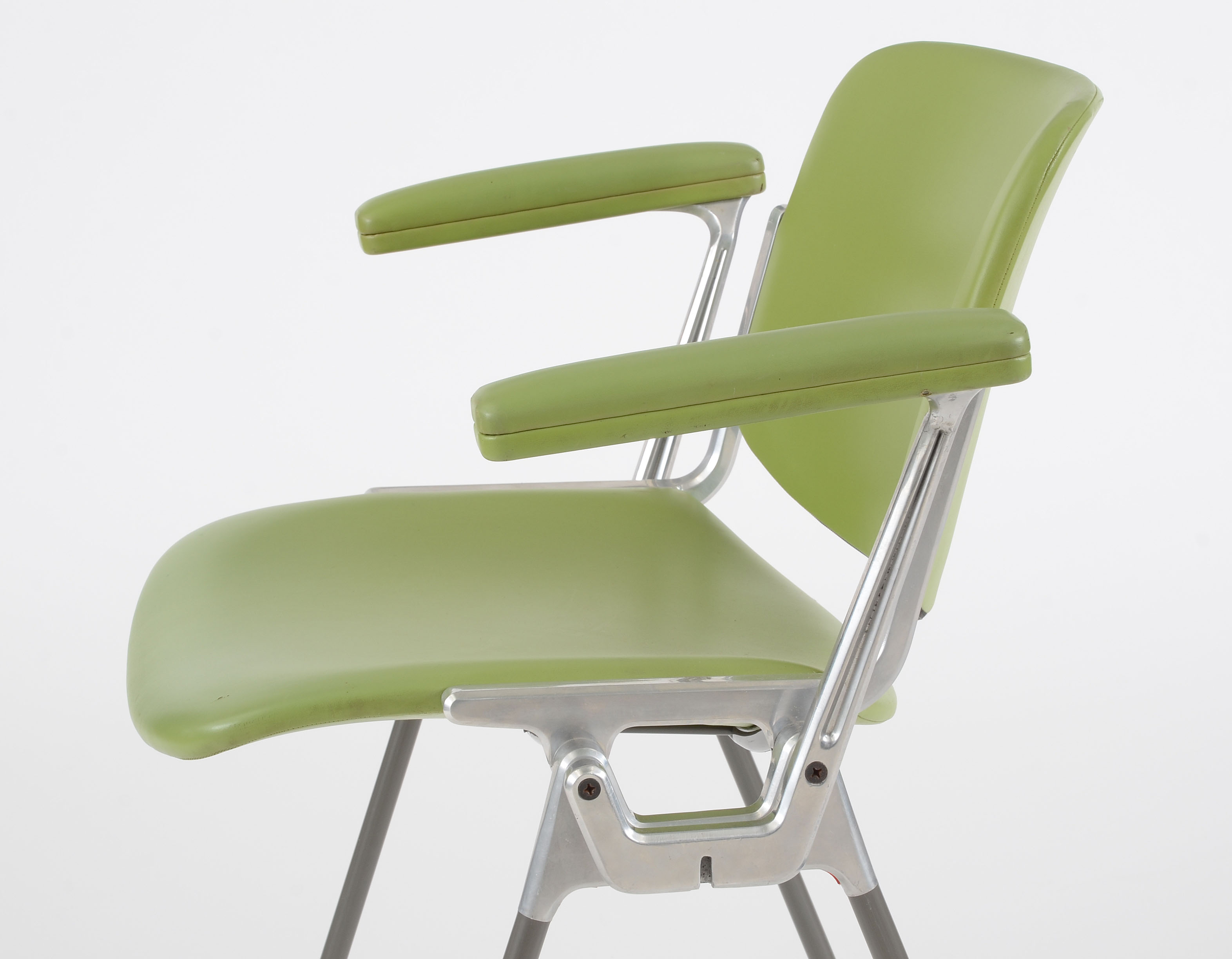 Pair of Mid-Century Italian Cast Aluminum Arm Chairs by Castelli