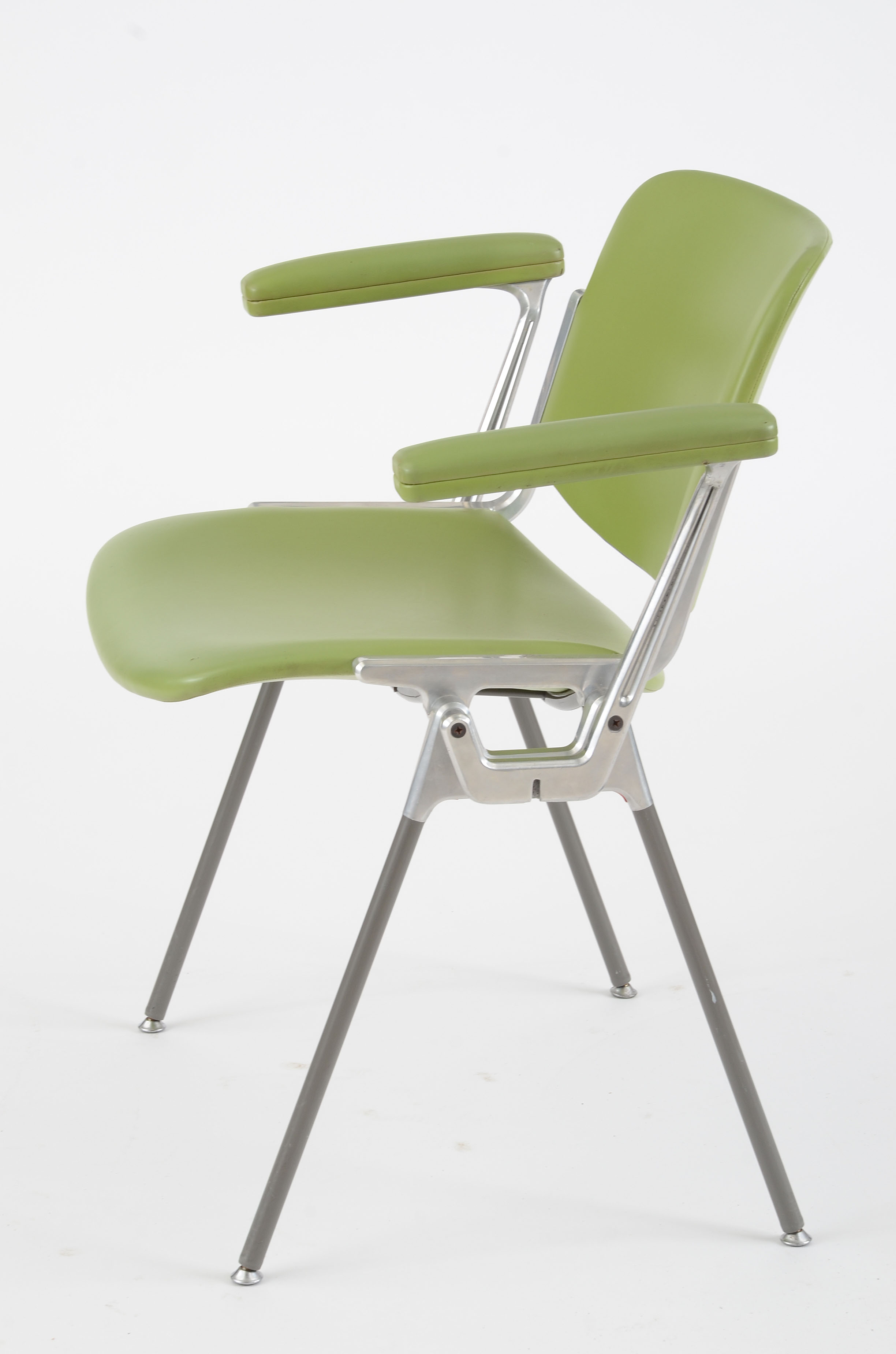 Pair of Mid-Century Italian Cast Aluminum Arm Chairs by Castelli