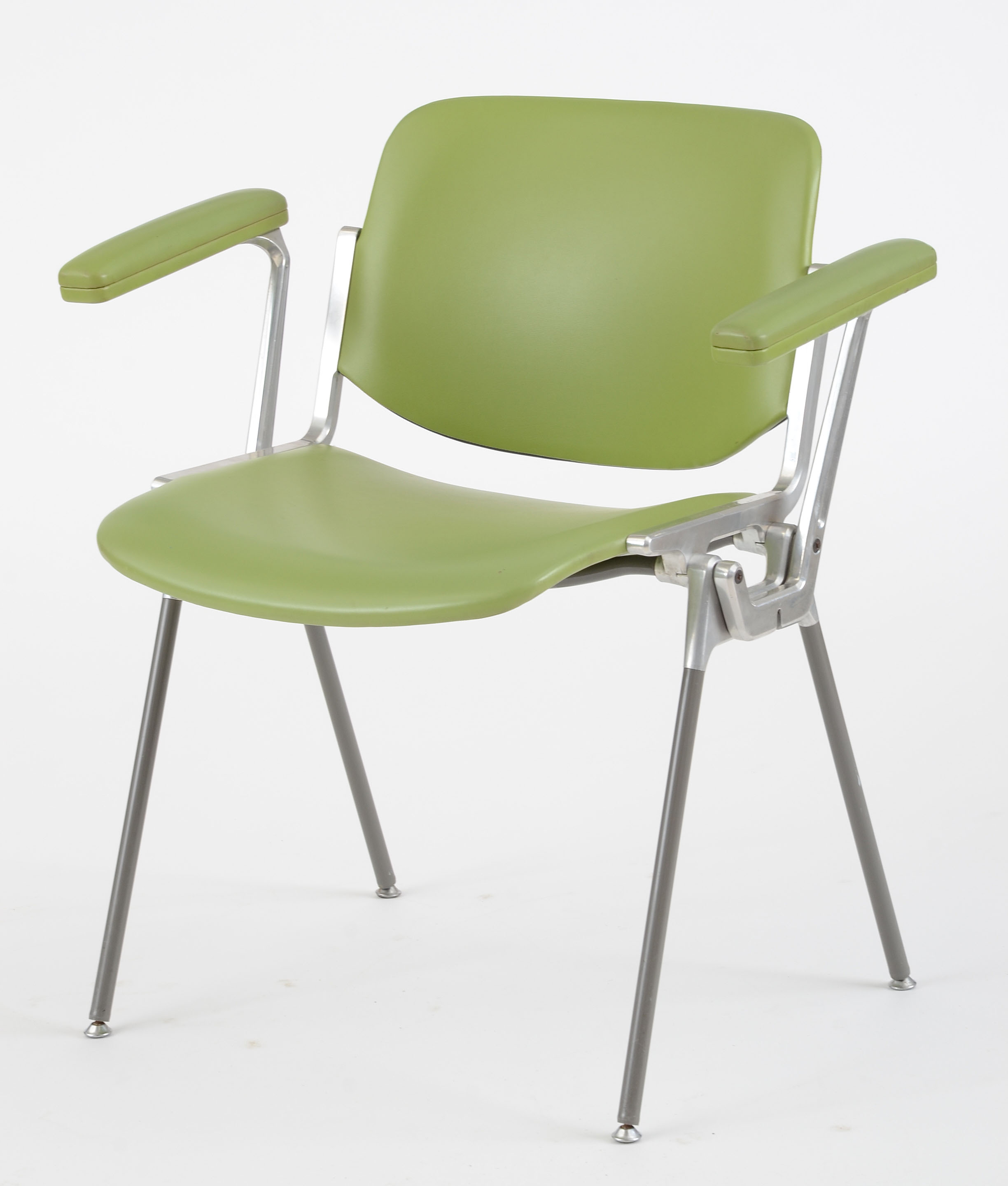 Pair of Mid-Century Italian Cast Aluminum Arm Chairs by Castelli