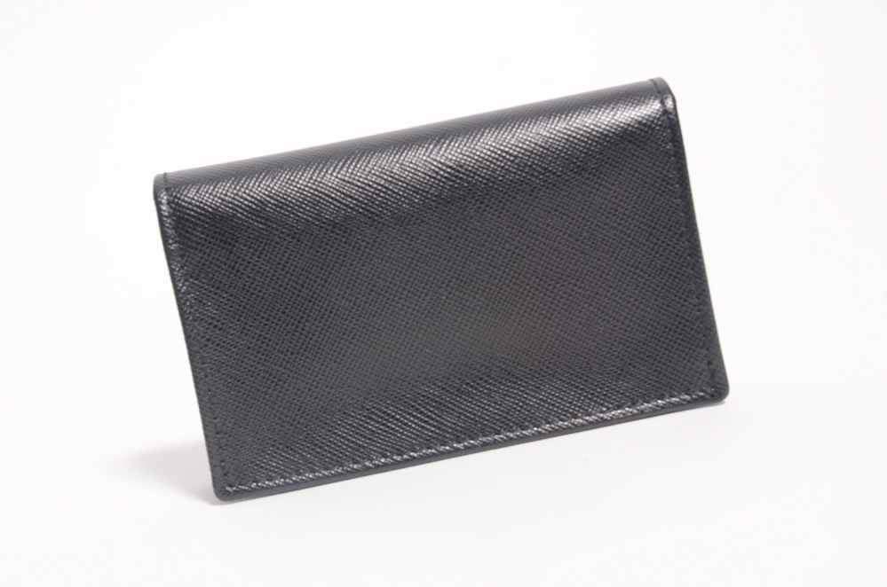 Prada Saffiano Leather Bifold Card Case Wallet