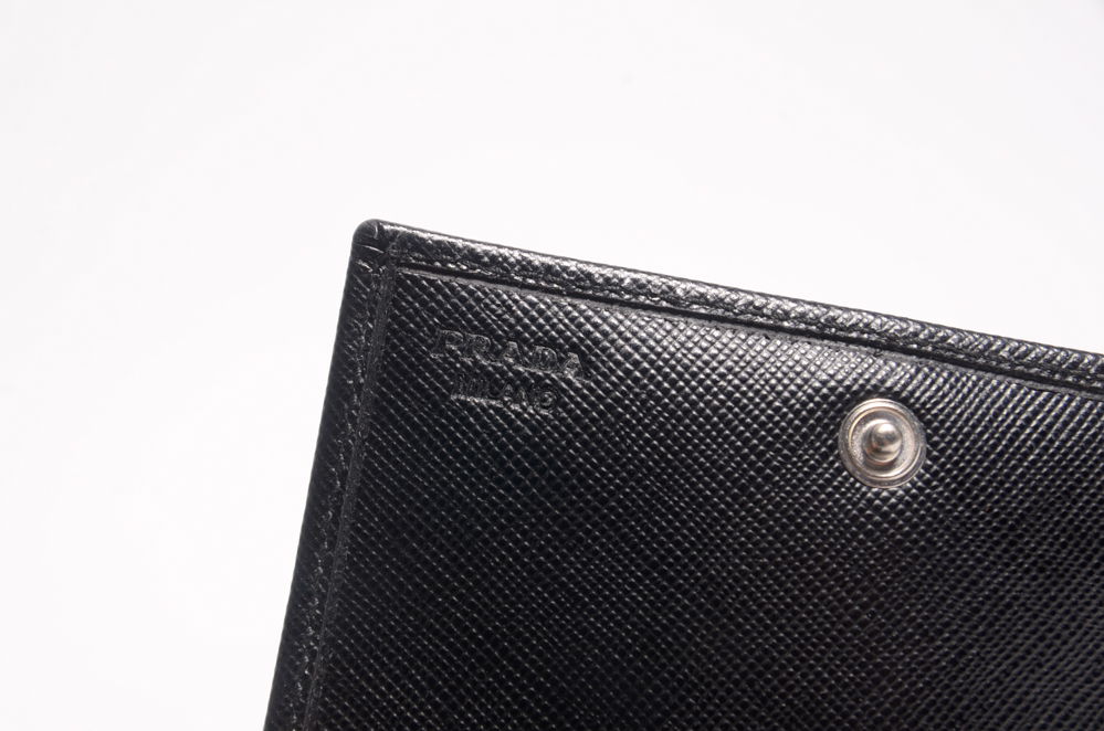 Prada Saffiano Leather Bifold Card Case Wallet