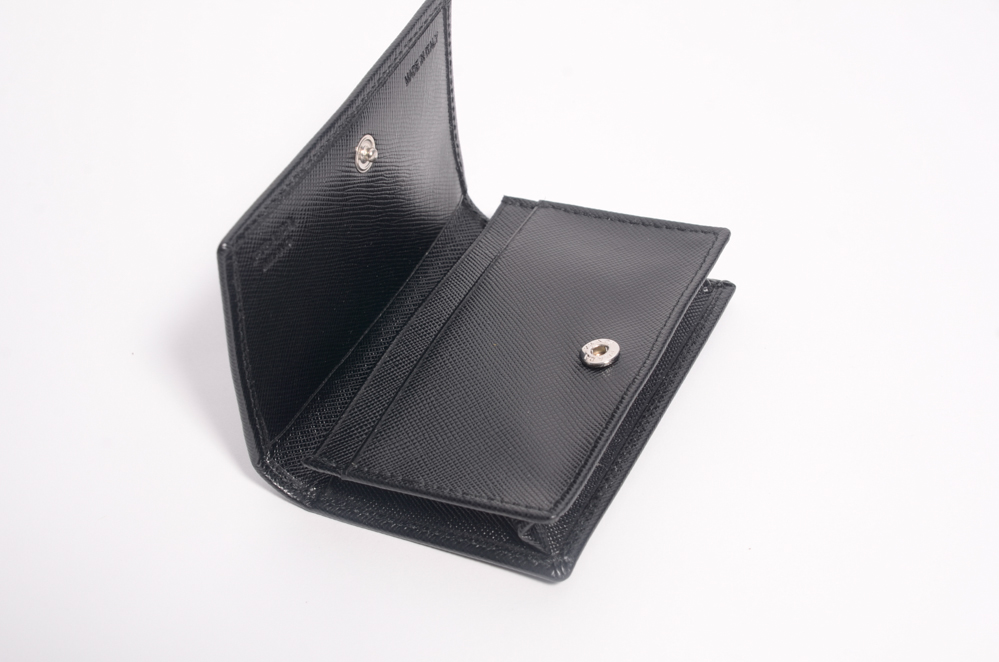 Prada Saffiano Leather Bifold Card Case Wallet