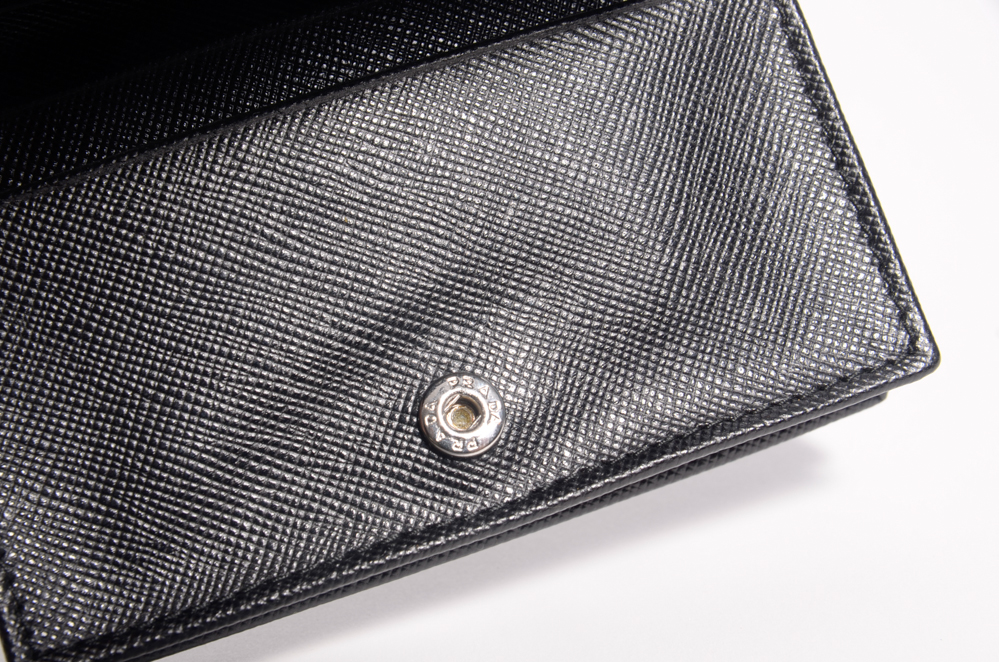 Prada Saffiano Leather Bifold Card Case Wallet