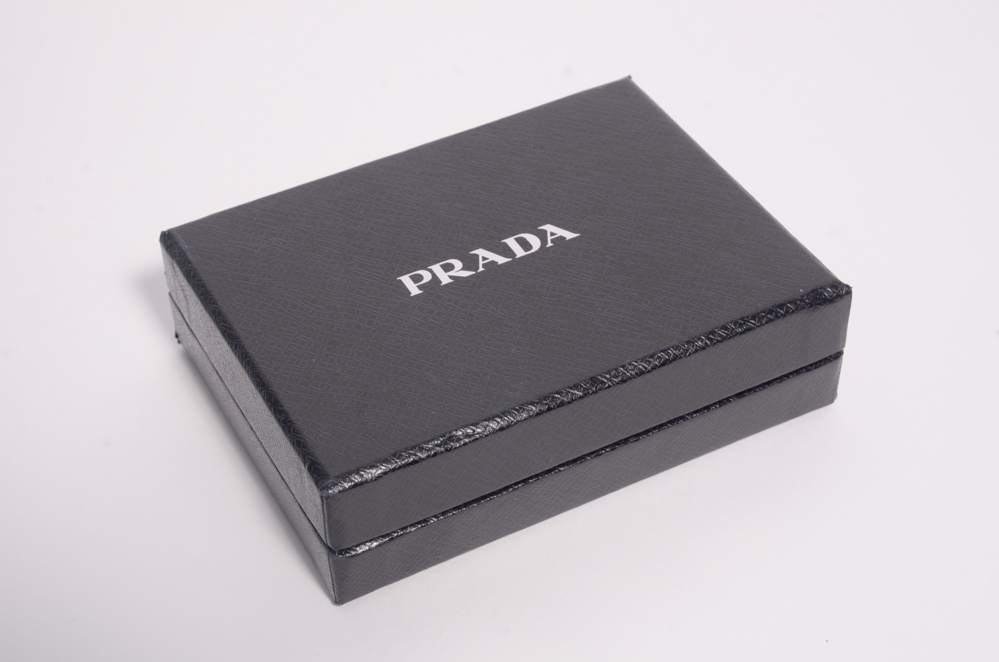 Prada Saffiano Leather Bifold Card Case Wallet