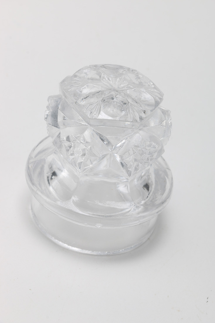 Pair of Vintage Cut Glass Goblets and Covered Jar