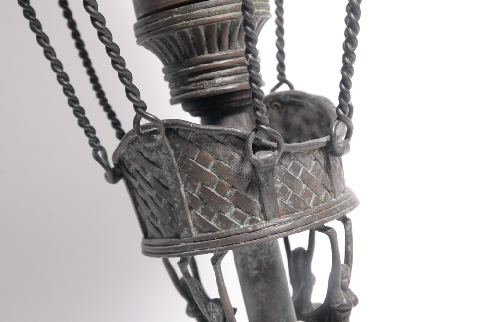 Maitland-Smith Bronze & Pen Shell Balloon Lamp