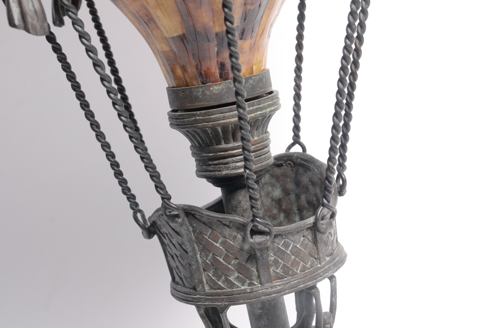 Maitland-Smith Bronze & Pen Shell Balloon Lamp