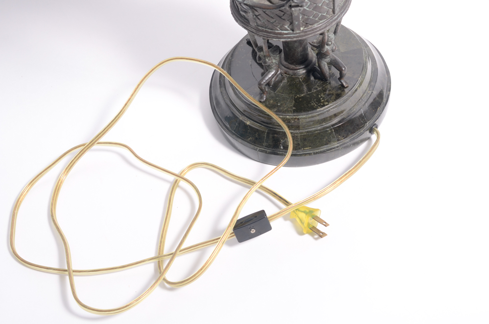 Maitland-Smith Bronze & Pen Shell Balloon Lamp