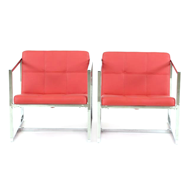 Pair of Whiteline Imports "Lisa" Chairs in Red