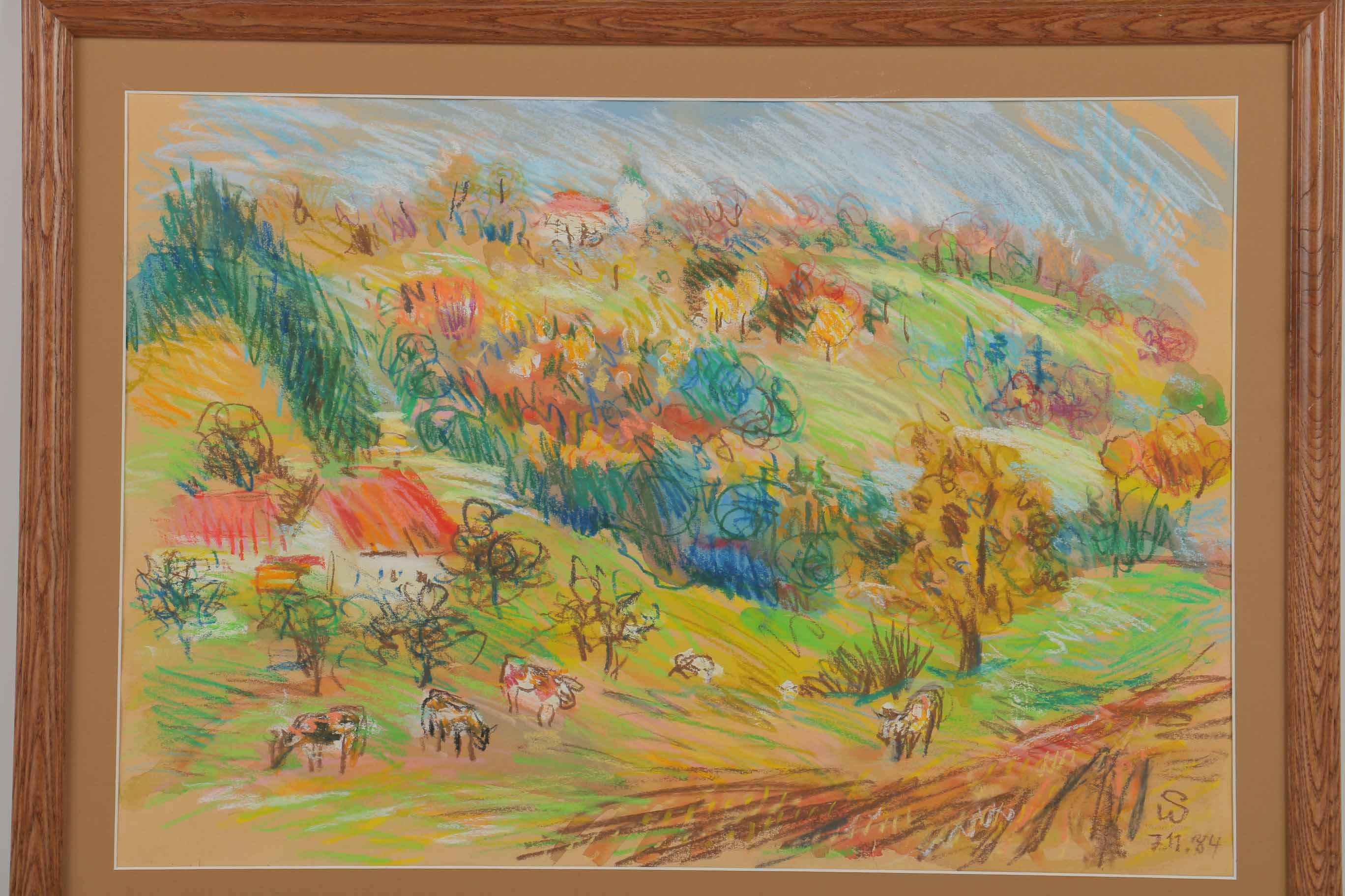 Werner Spitzer Crayon, Pastel, and Watercolor Landscape
