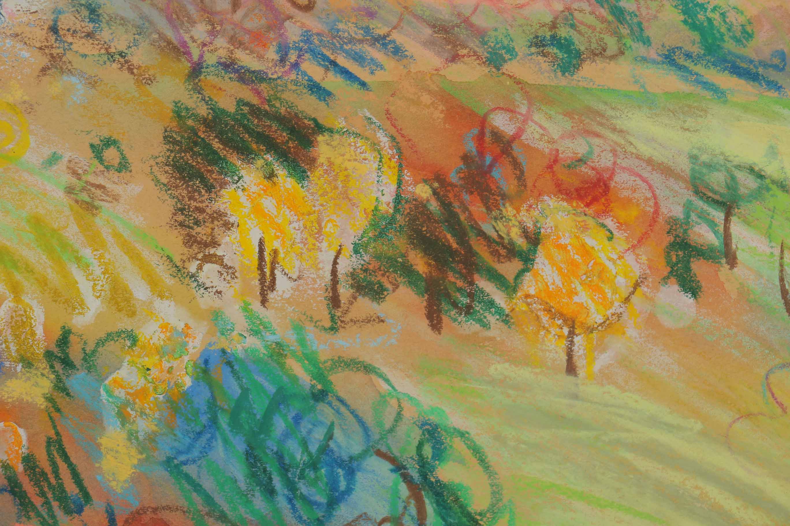 Werner Spitzer Crayon, Pastel, and Watercolor Landscape