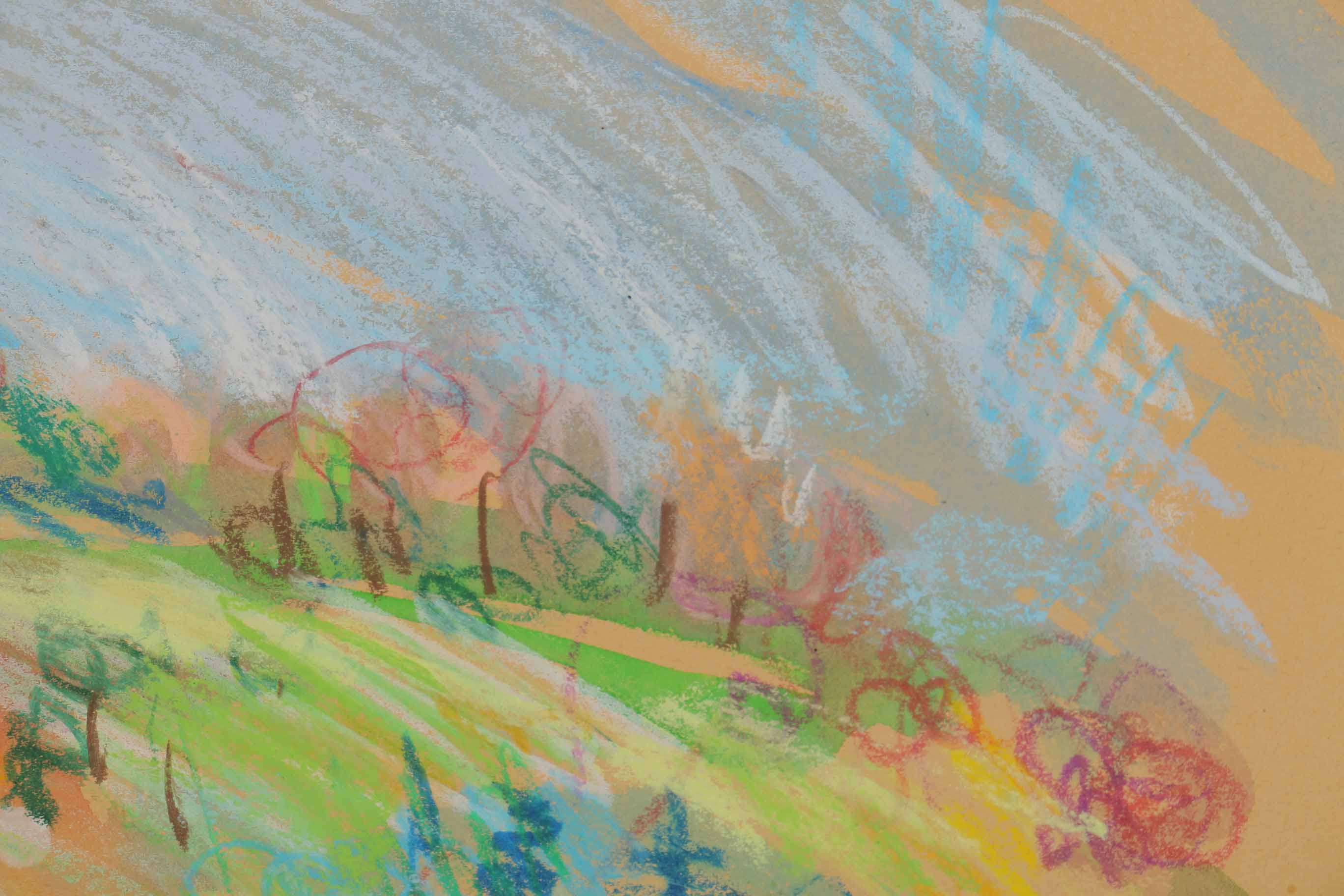 Werner Spitzer Crayon, Pastel, and Watercolor Landscape