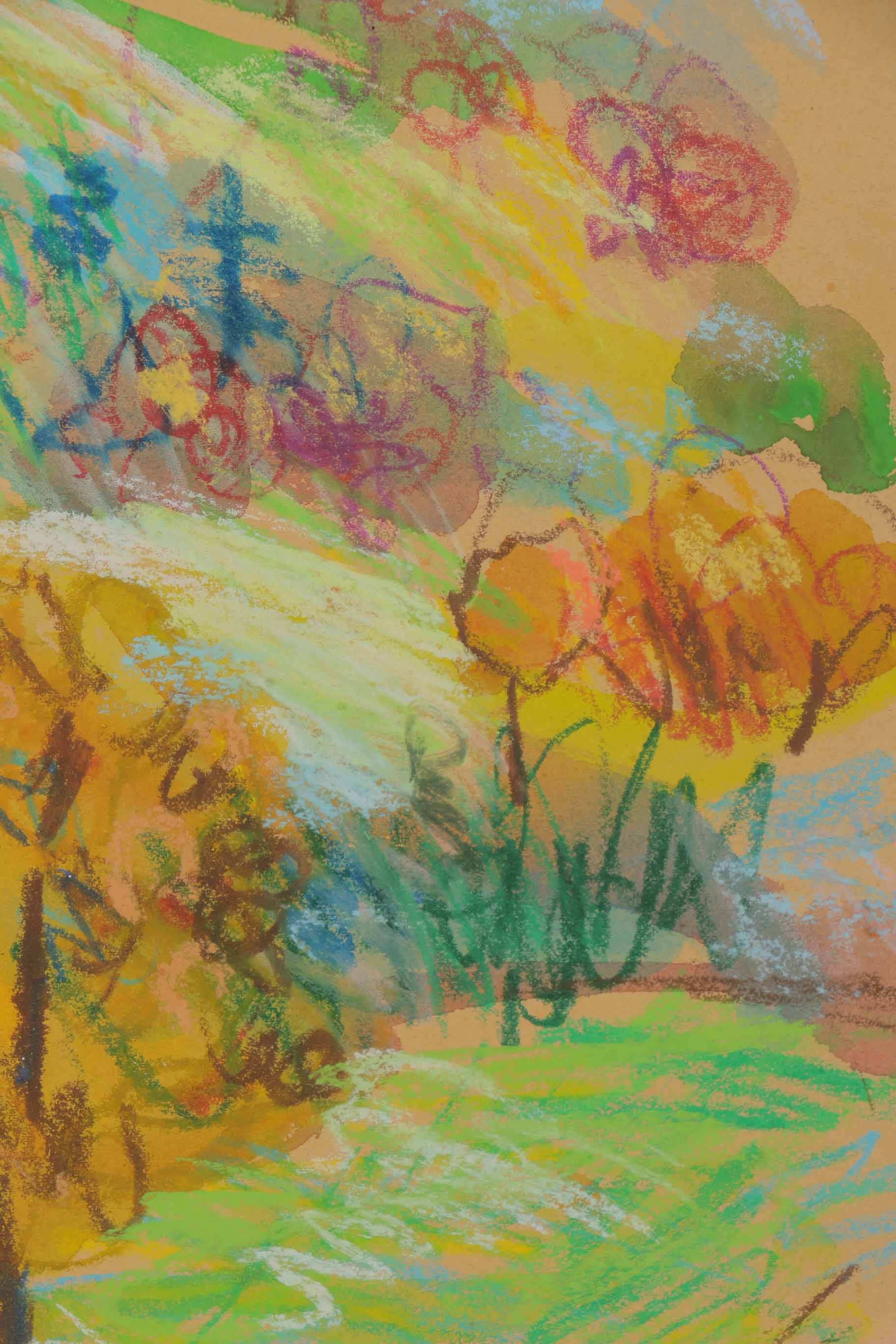 Werner Spitzer Crayon, Pastel, and Watercolor Landscape