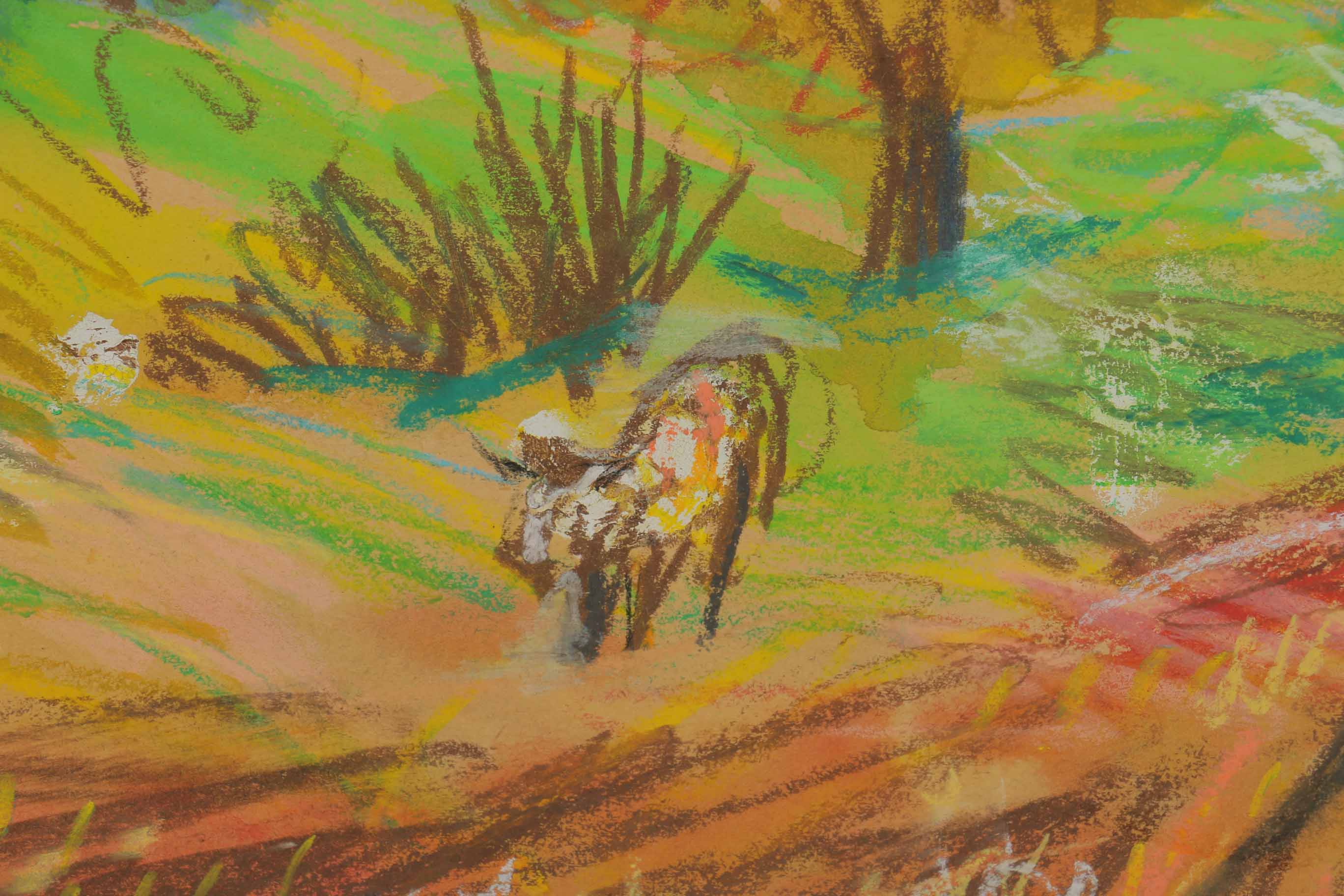 Werner Spitzer Crayon, Pastel, and Watercolor Landscape