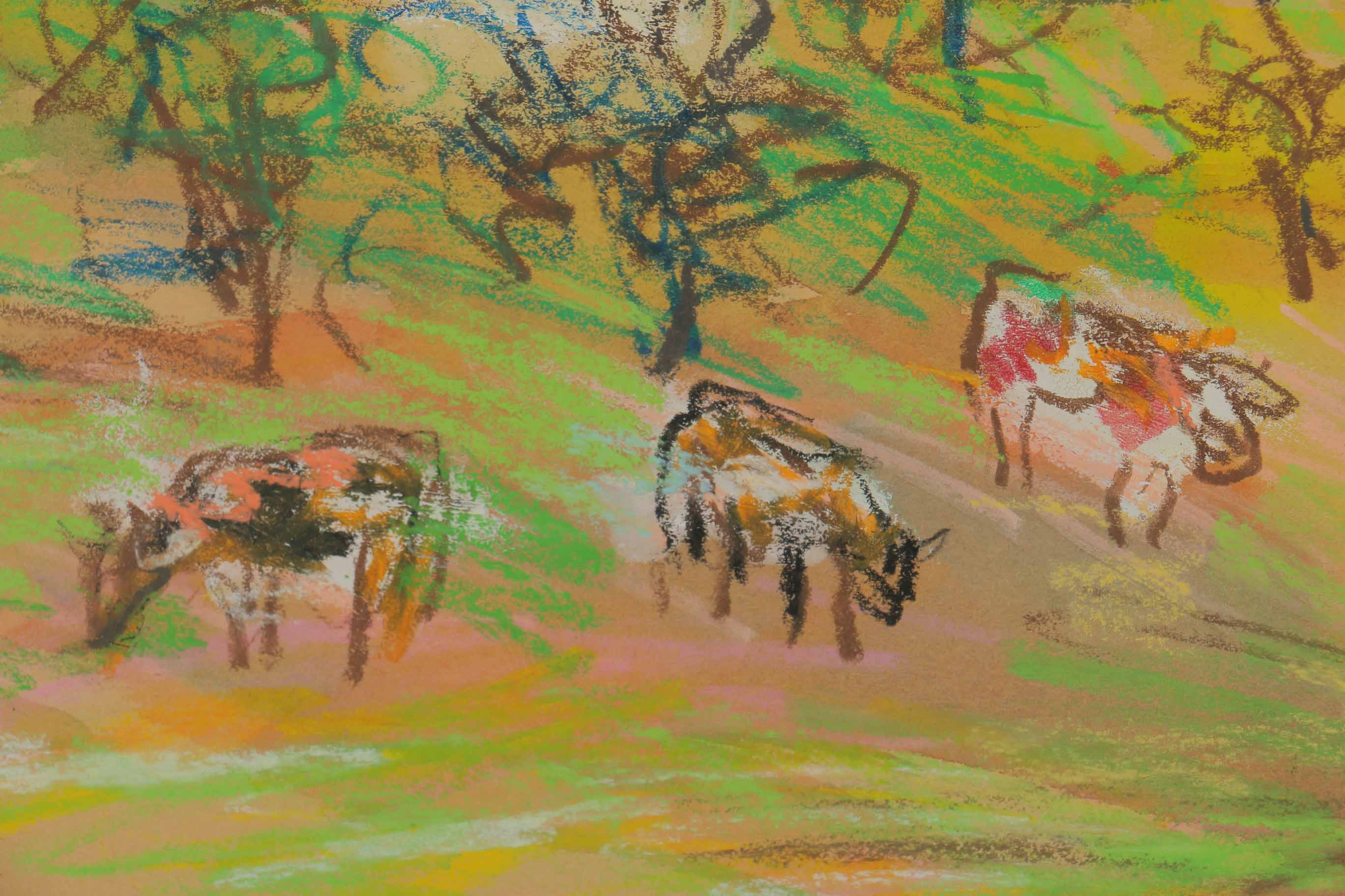 Werner Spitzer Crayon, Pastel, and Watercolor Landscape