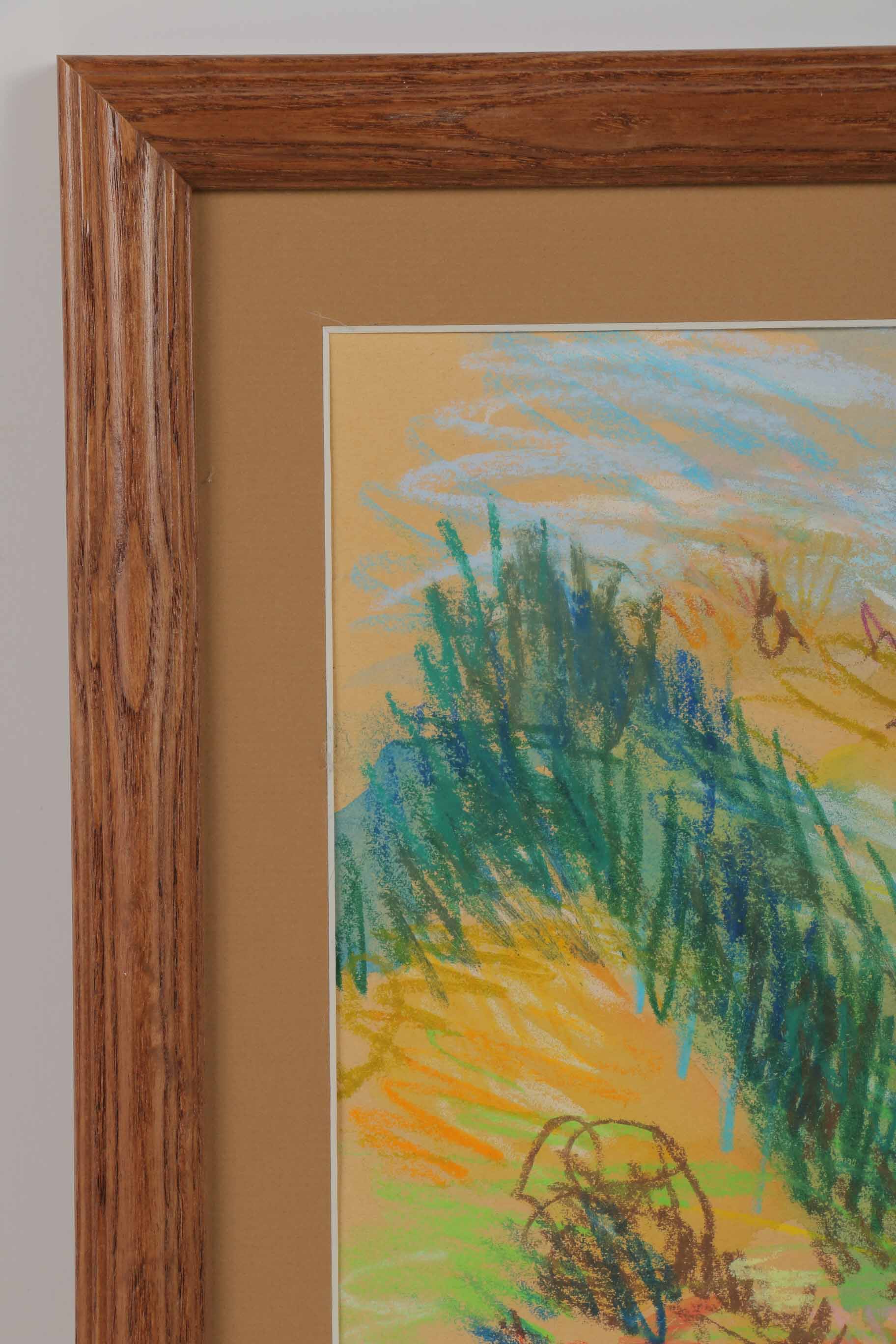 Werner Spitzer Crayon, Pastel, and Watercolor Landscape