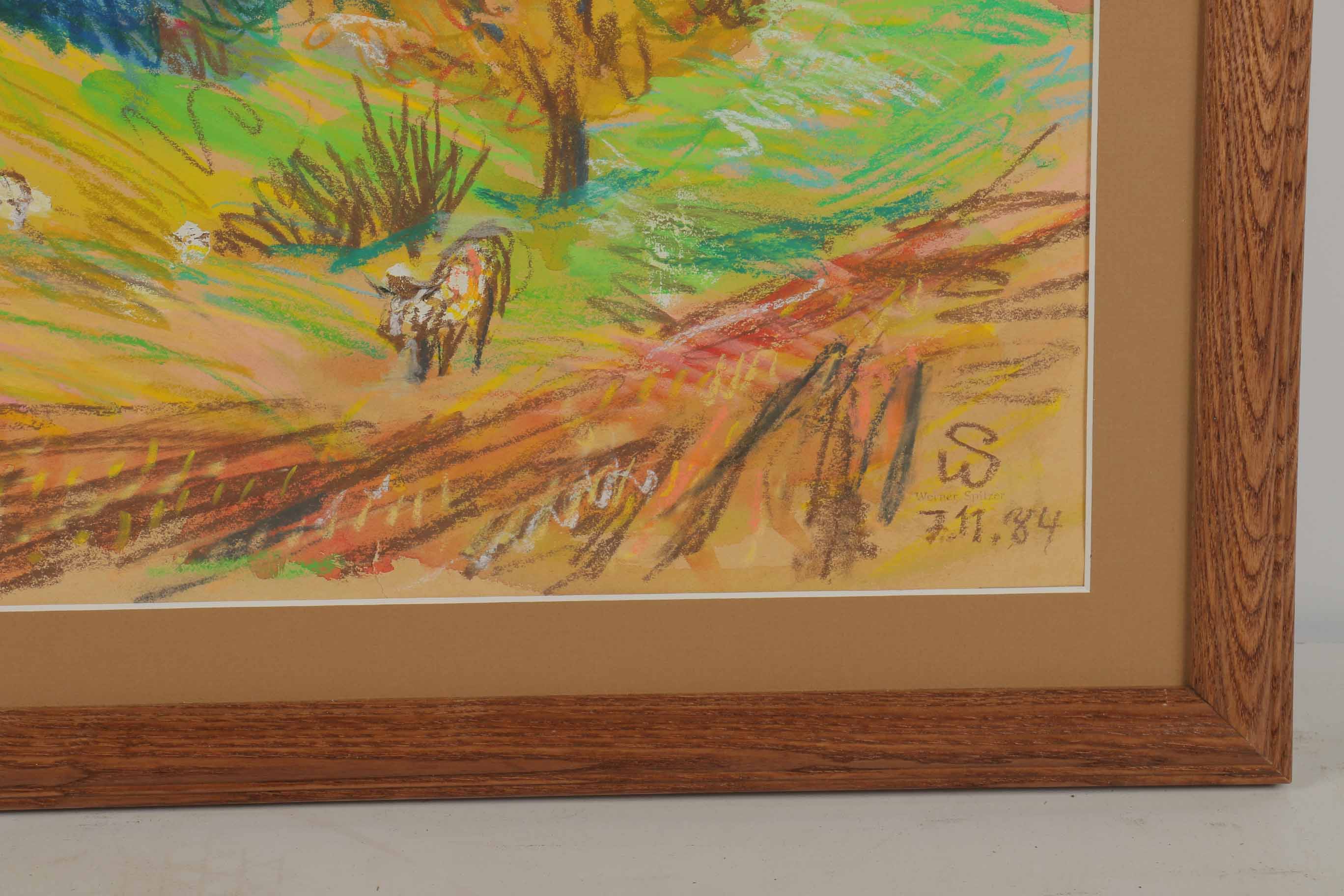 Werner Spitzer Crayon, Pastel, and Watercolor Landscape