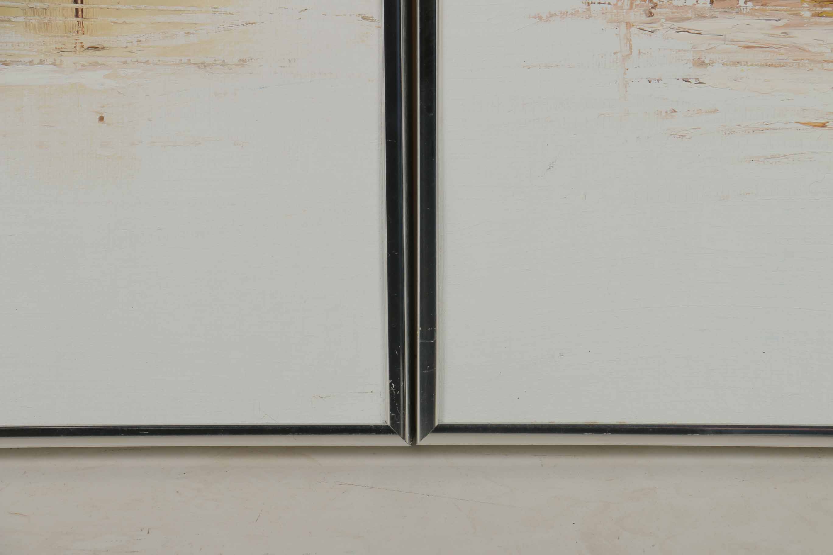 P. Wong Oil Painting on Canvas Triptych of Chinese Boats