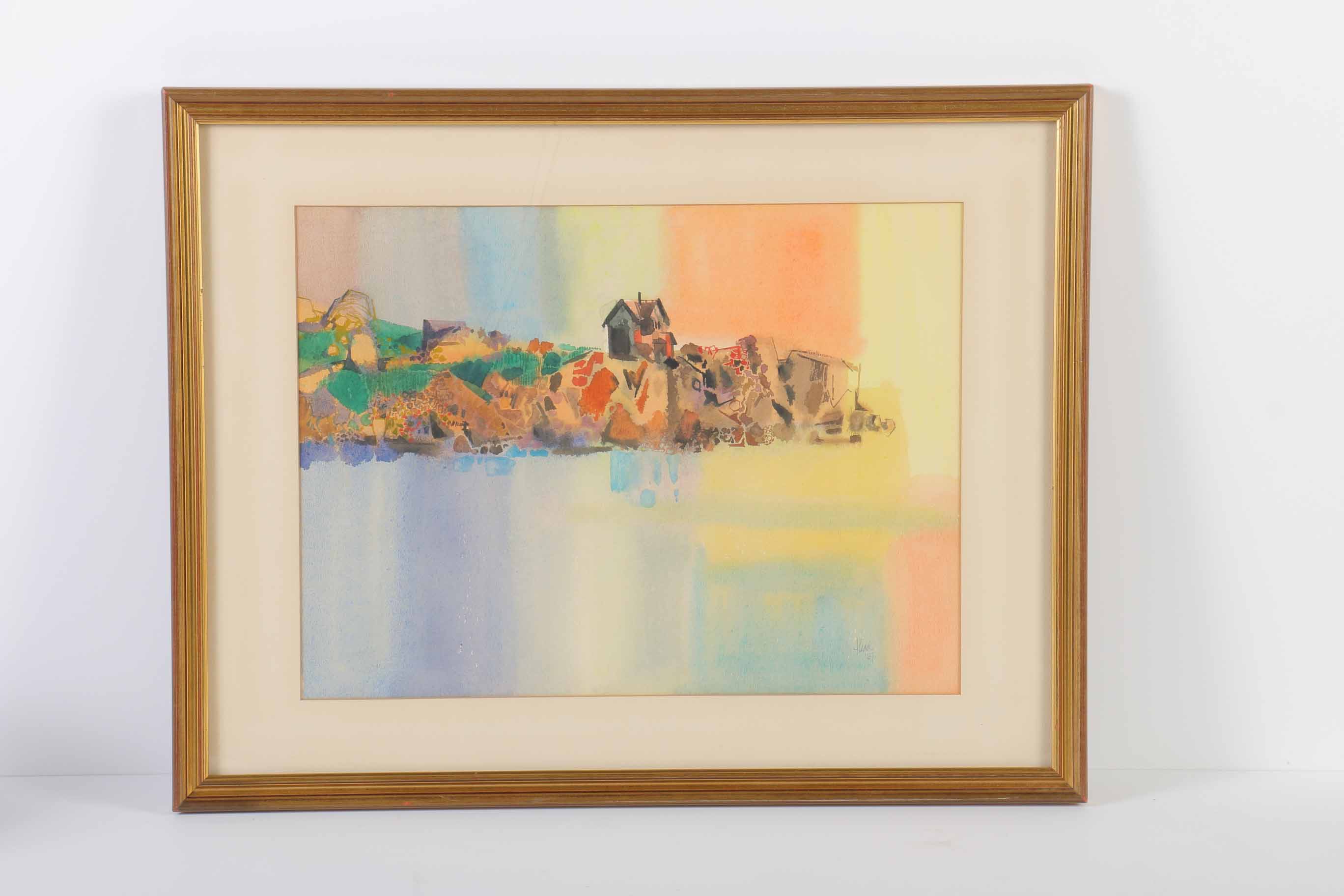 Thad Brykalski Watercolor Painting on Paper "Bass Rocks"