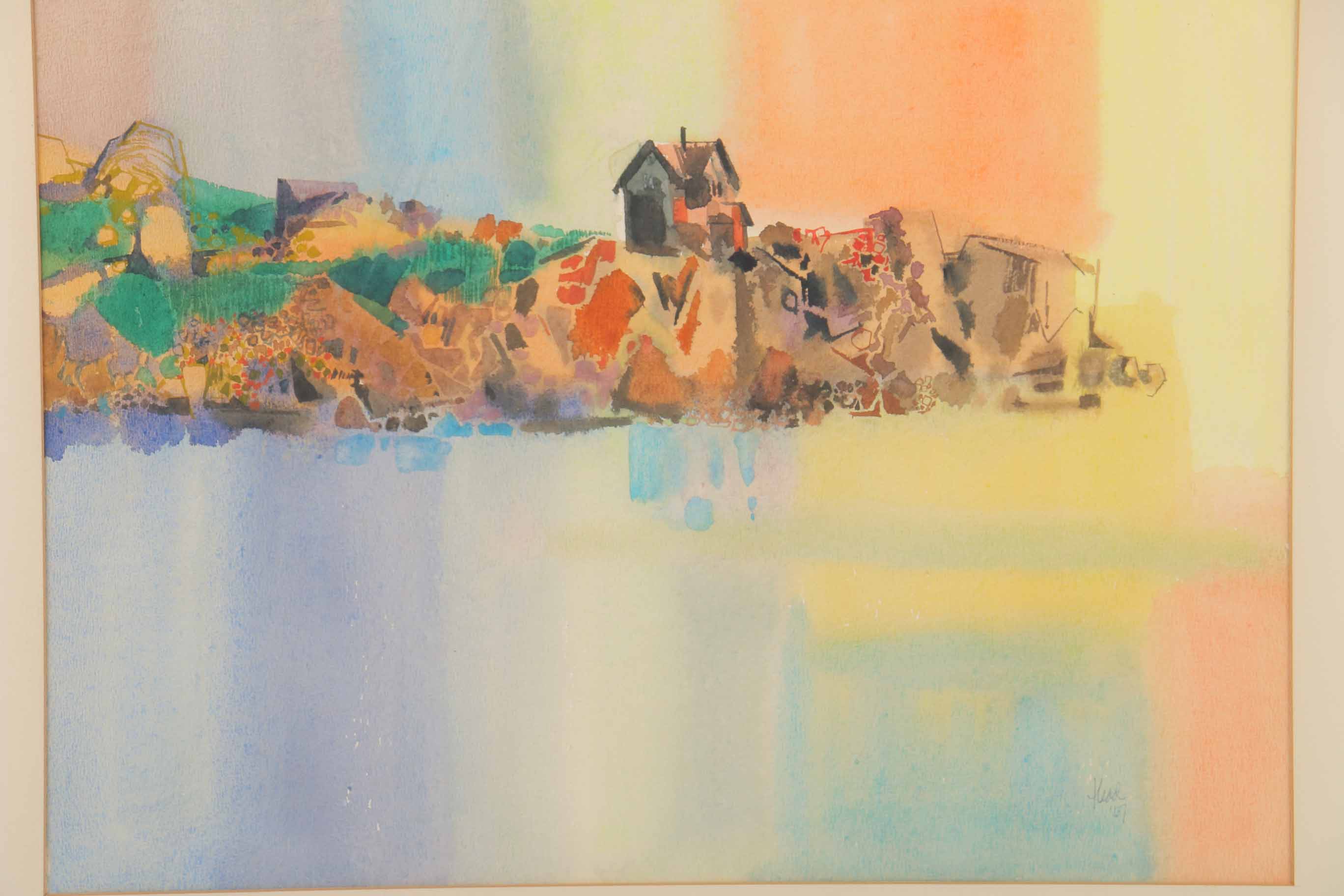 Thad Brykalski Watercolor Painting on Paper "Bass Rocks"