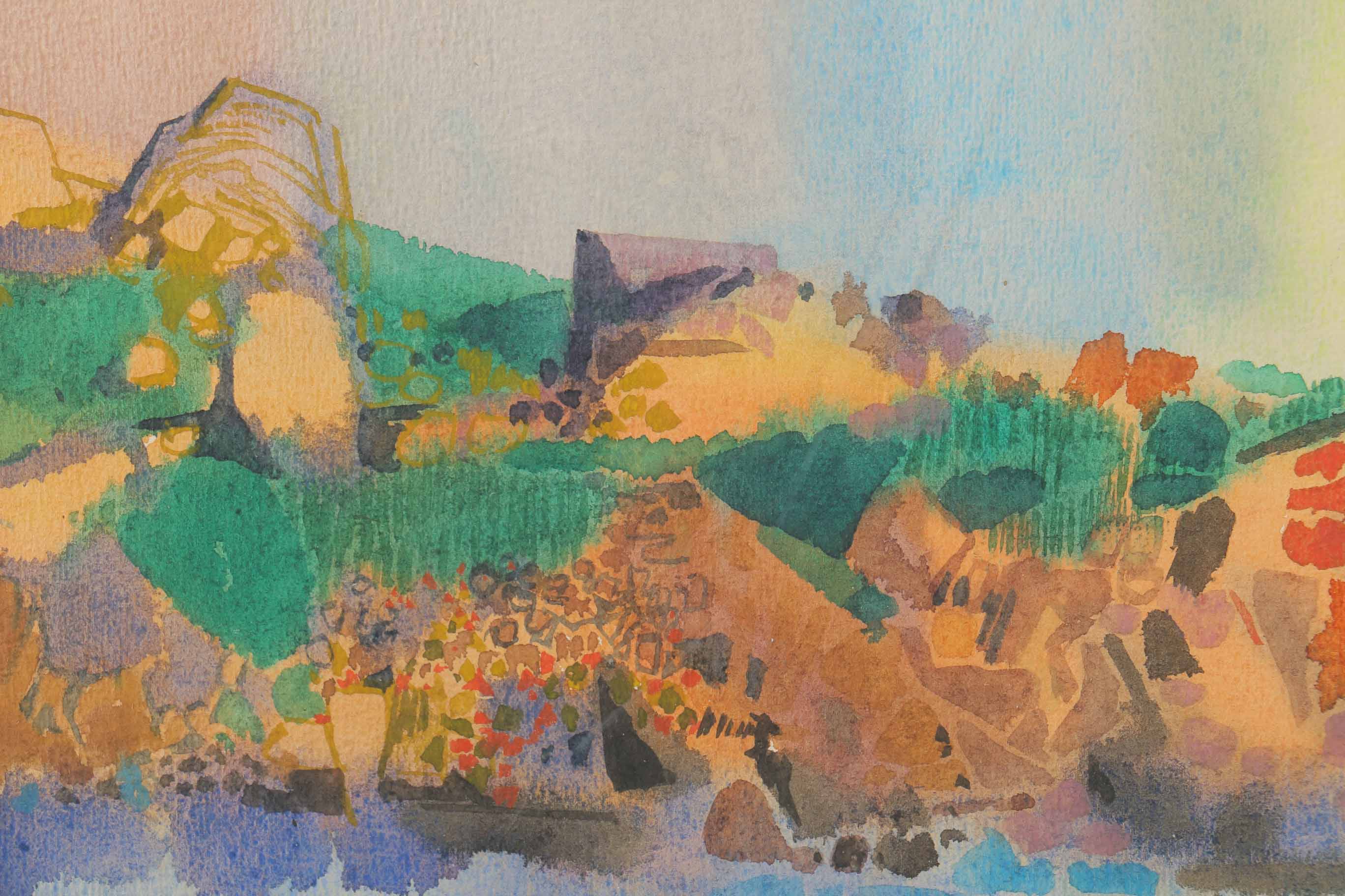 Thad Brykalski Watercolor Painting on Paper "Bass Rocks"