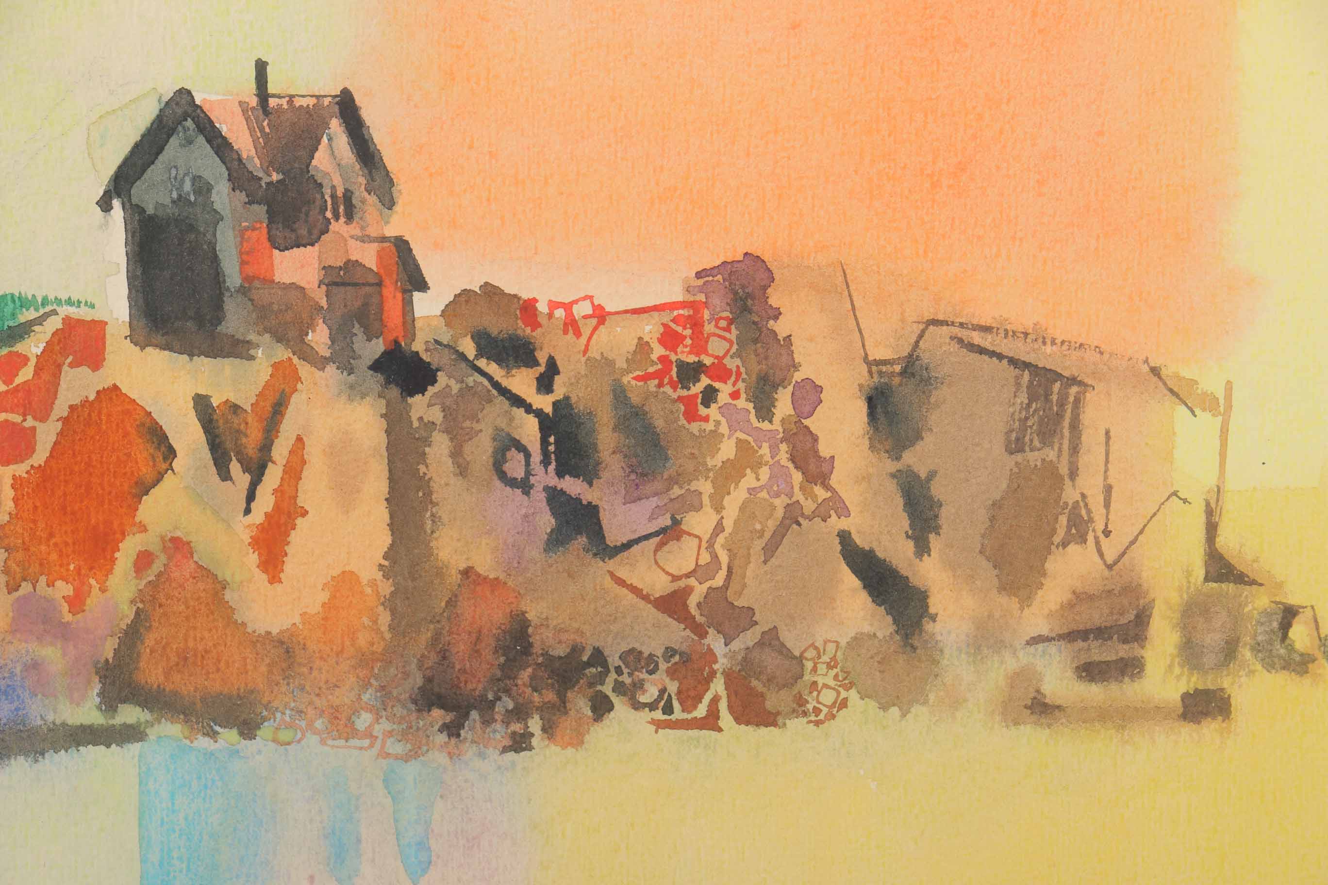 Thad Brykalski Watercolor Painting on Paper "Bass Rocks"