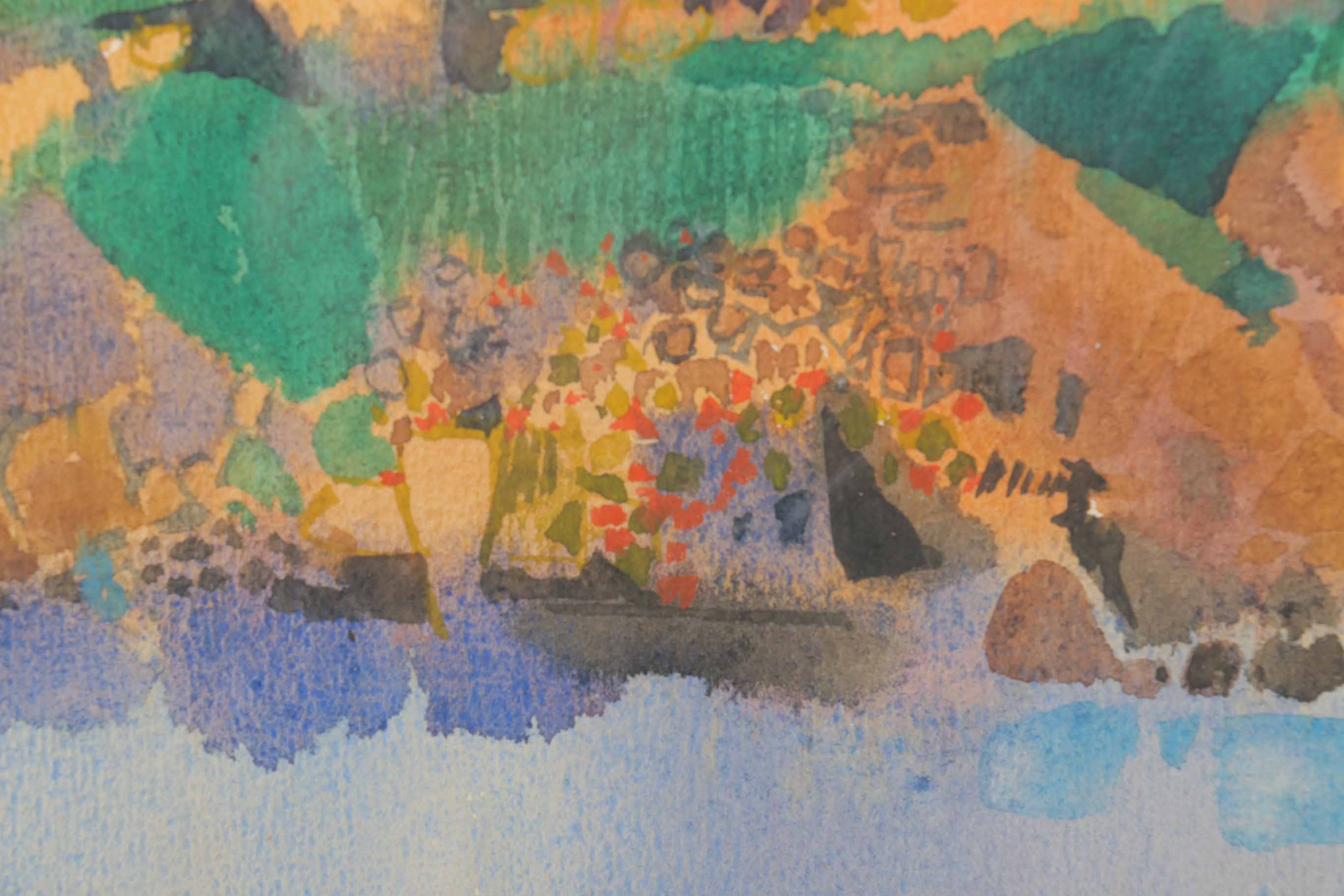 Thad Brykalski Watercolor Painting on Paper "Bass Rocks"