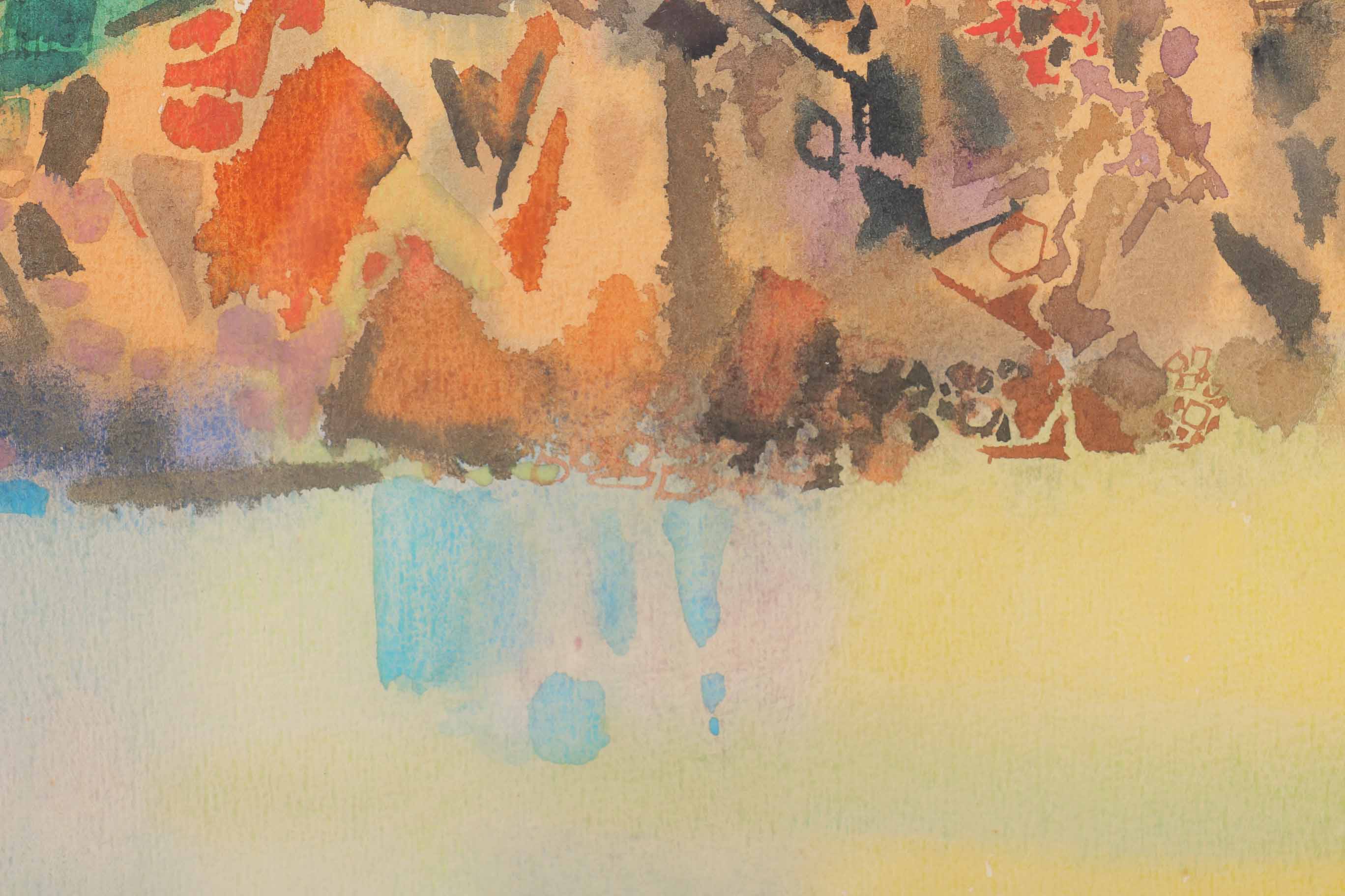 Thad Brykalski Watercolor Painting on Paper "Bass Rocks"