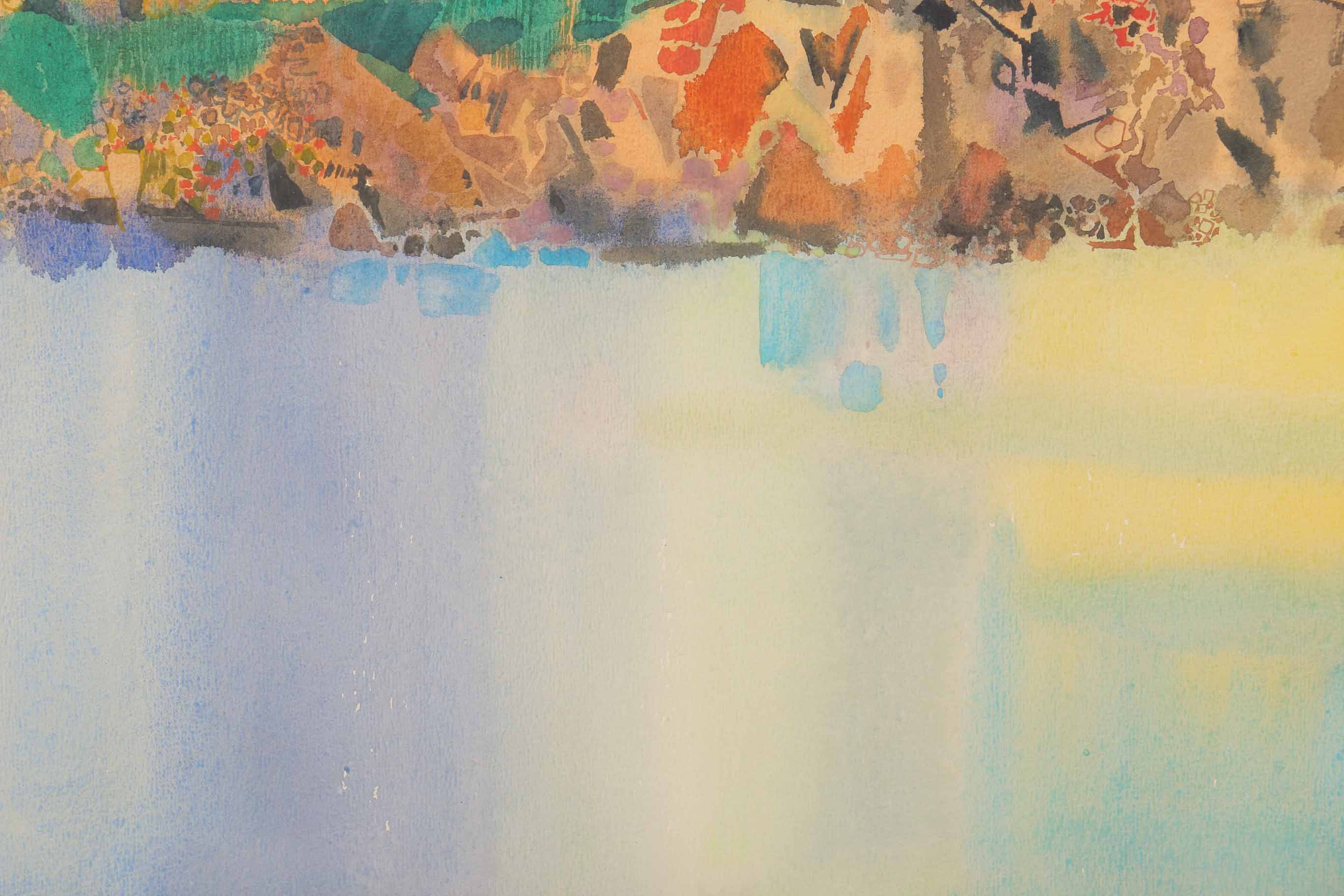 Thad Brykalski Watercolor Painting on Paper "Bass Rocks"