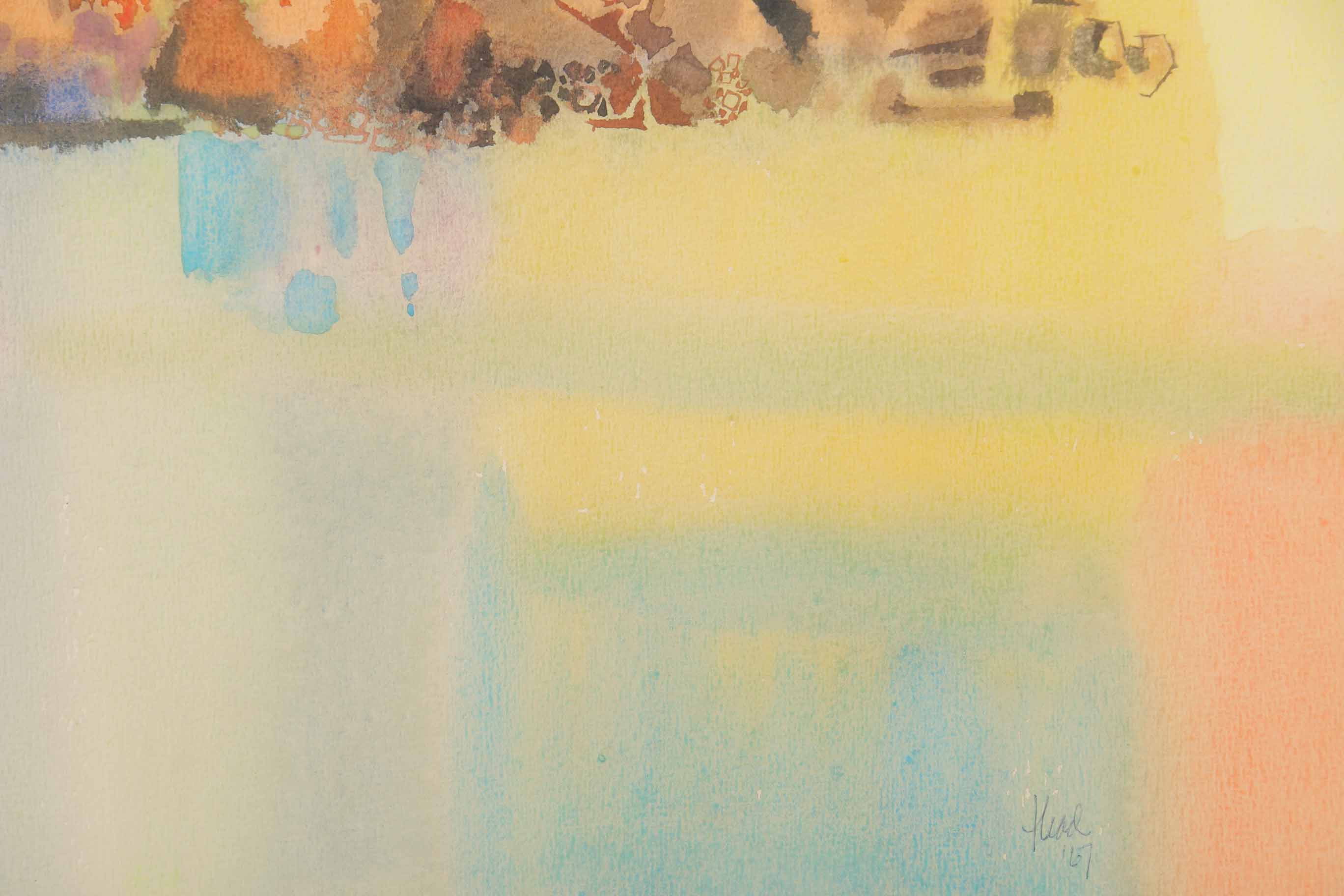 Thad Brykalski Watercolor Painting on Paper "Bass Rocks"