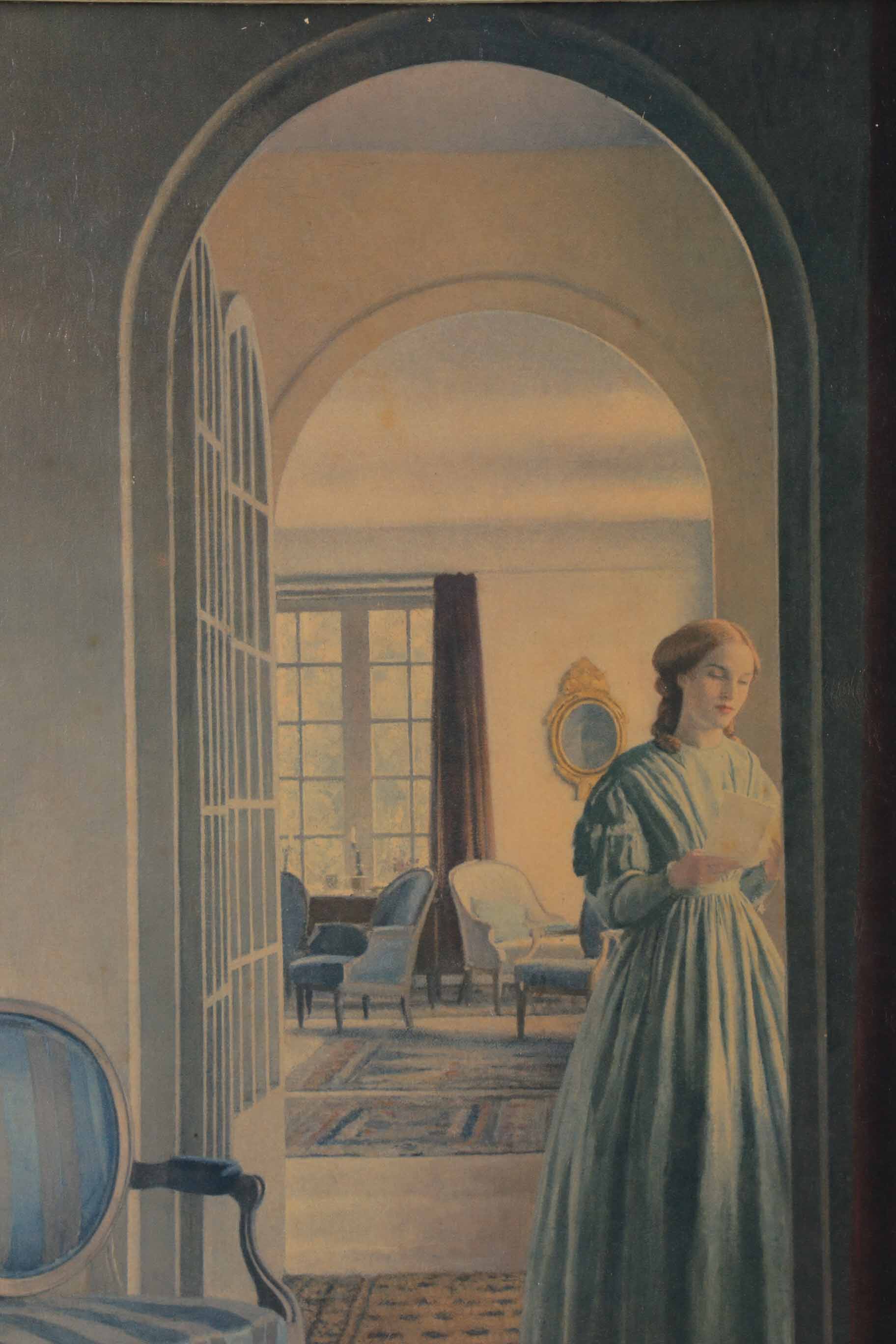 Reproduction Halftone Print on Paper After Leonard Campbell Taylor Painting