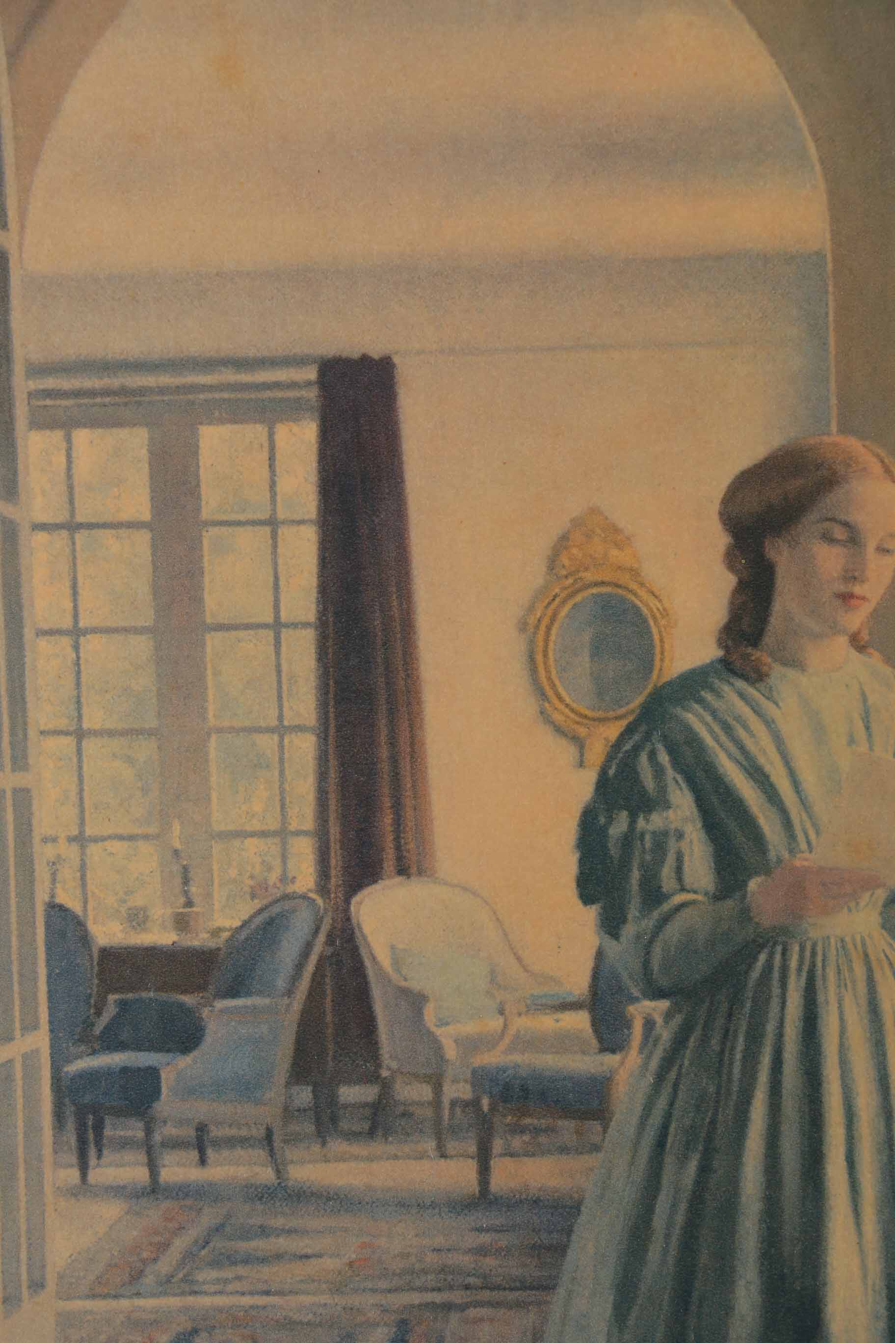 Reproduction Halftone Print on Paper After Leonard Campbell Taylor Painting