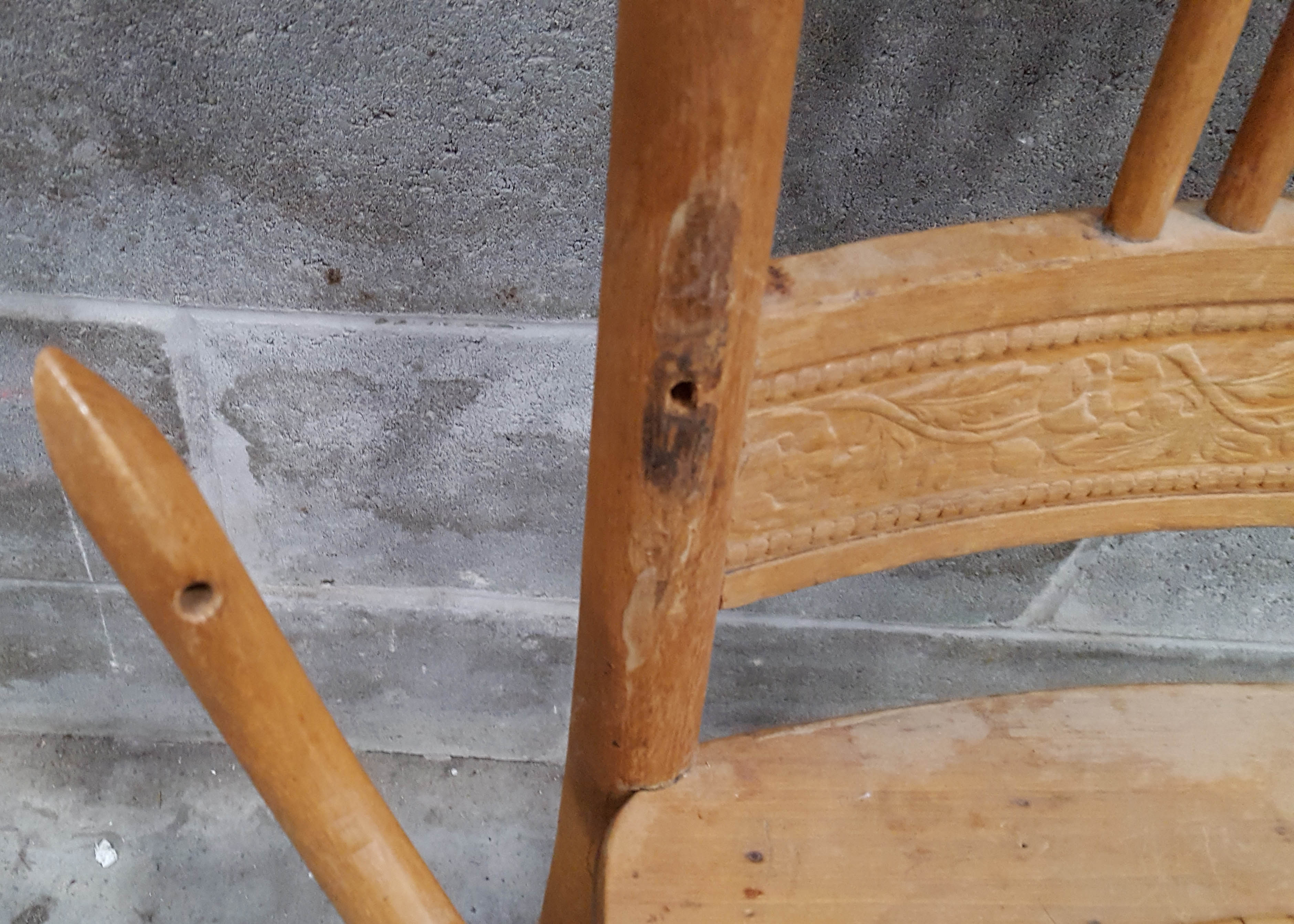 Vintage Wooden Chair with Cane Seat