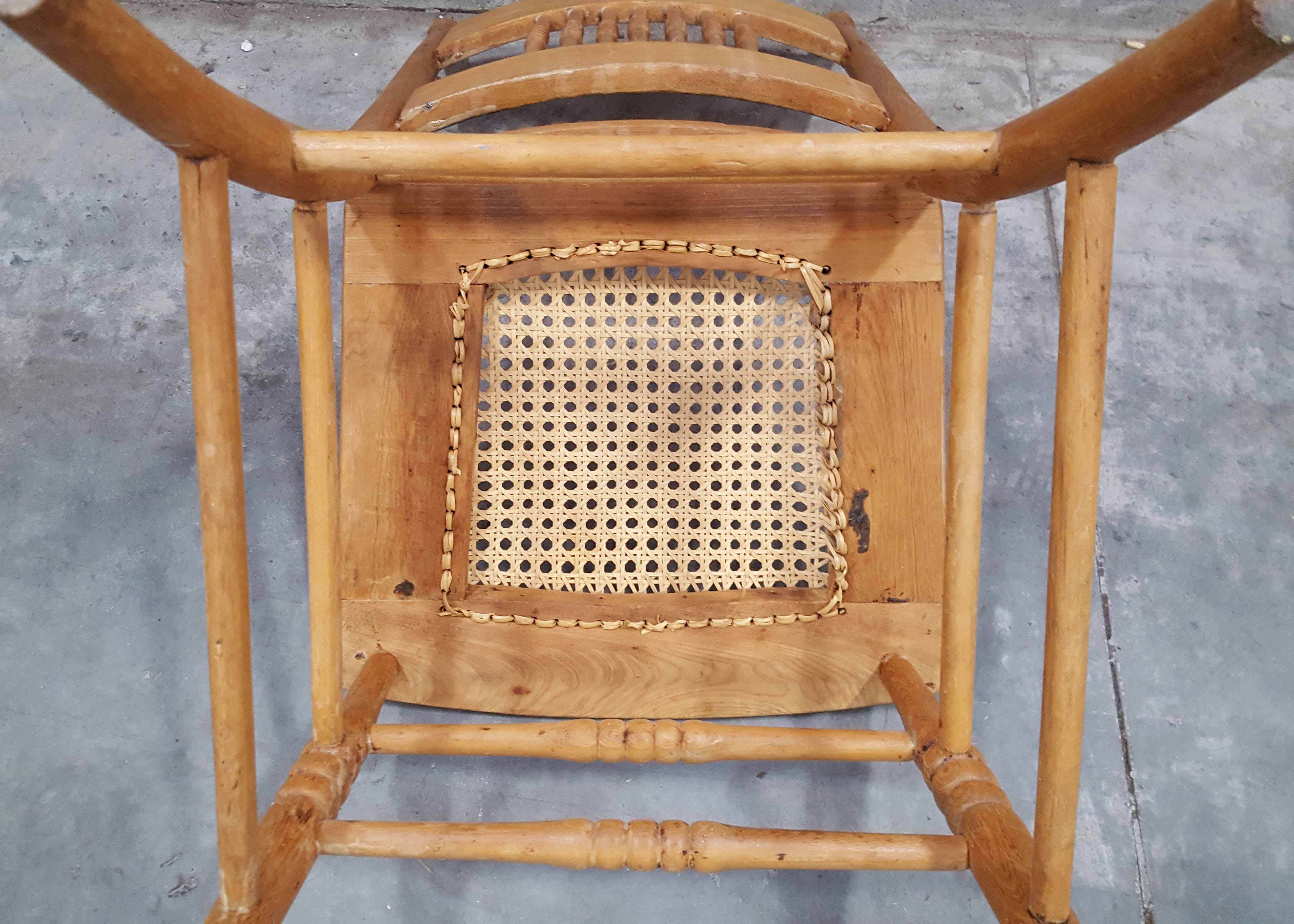 Vintage Wooden Chair with Cane Seat