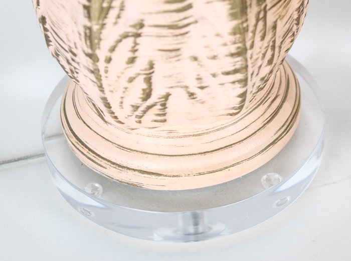 Pair of Vintage Wood and Acrylic Table Lamps