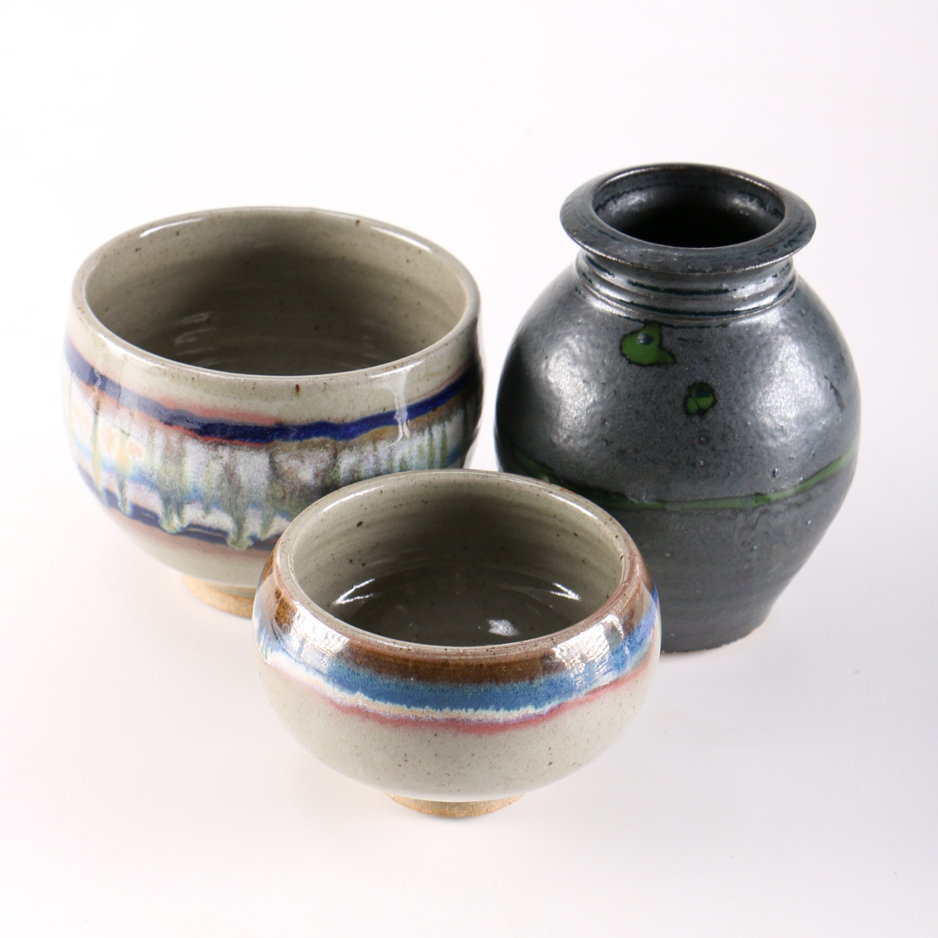 Bob Allen Ceramic Vase And Bowls