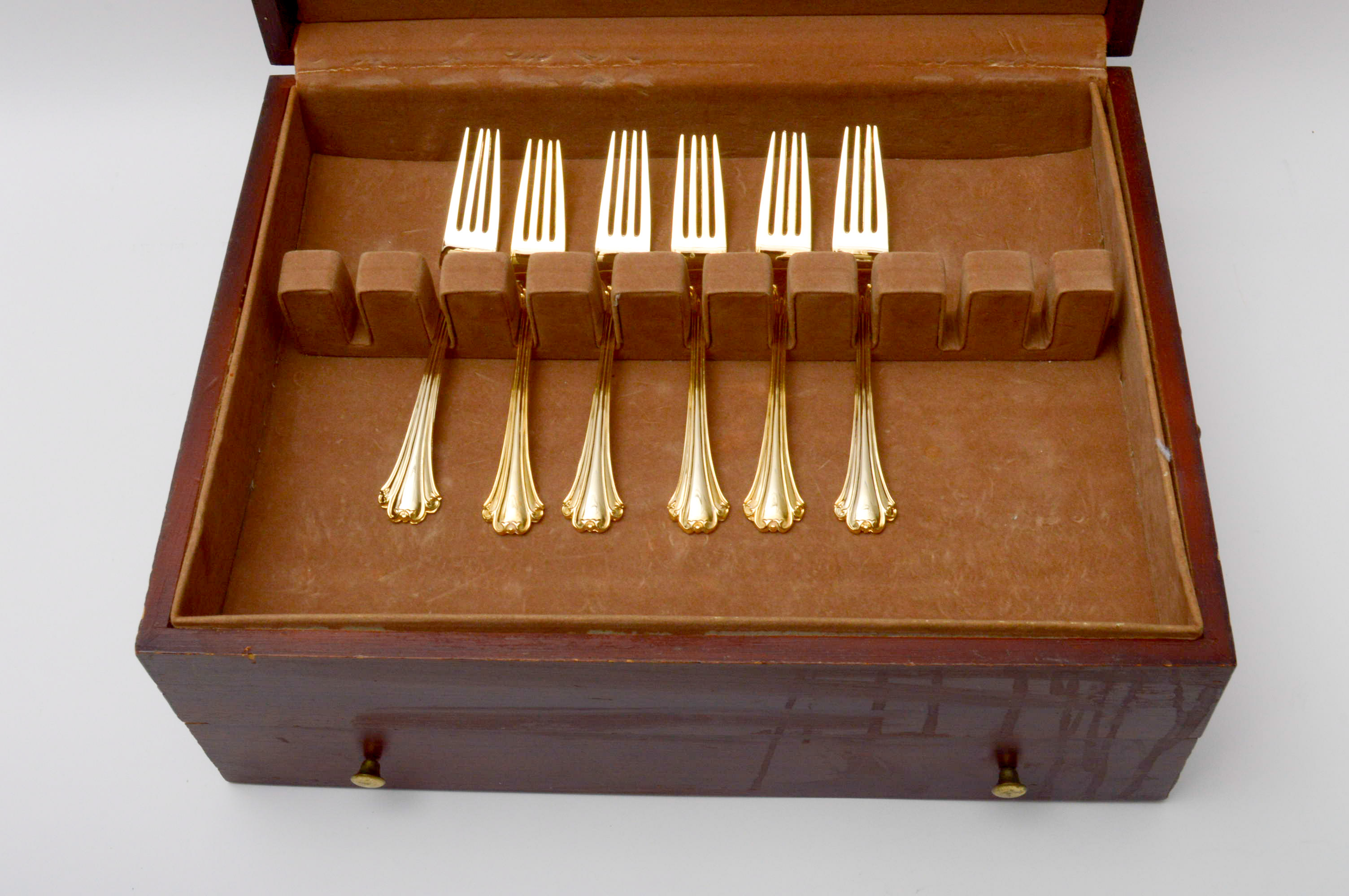 F. B. Rogers Gold Plate "Park Manor" Flatware with Case