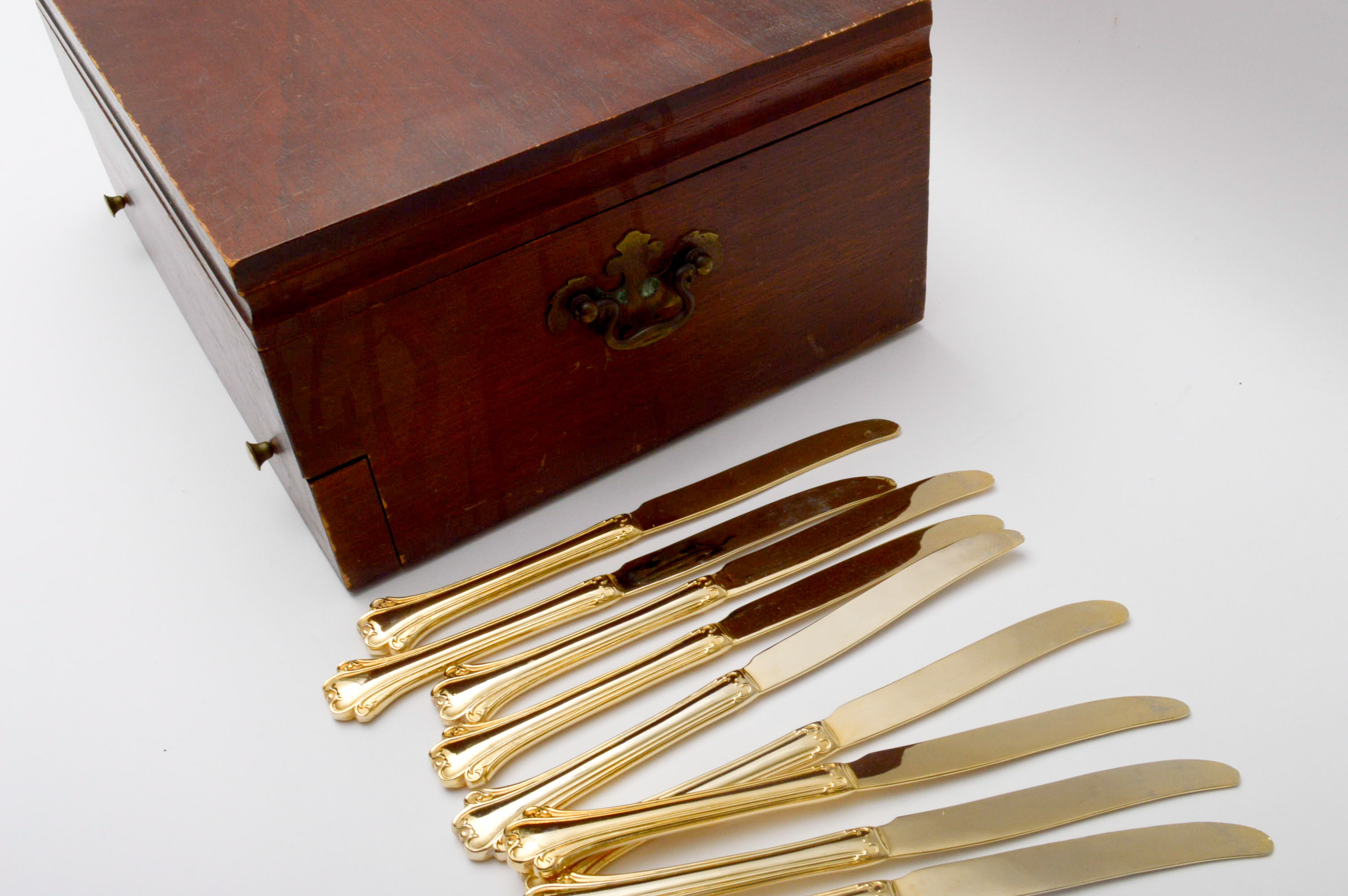 F. B. Rogers Gold Plate "Park Manor" Flatware with Case